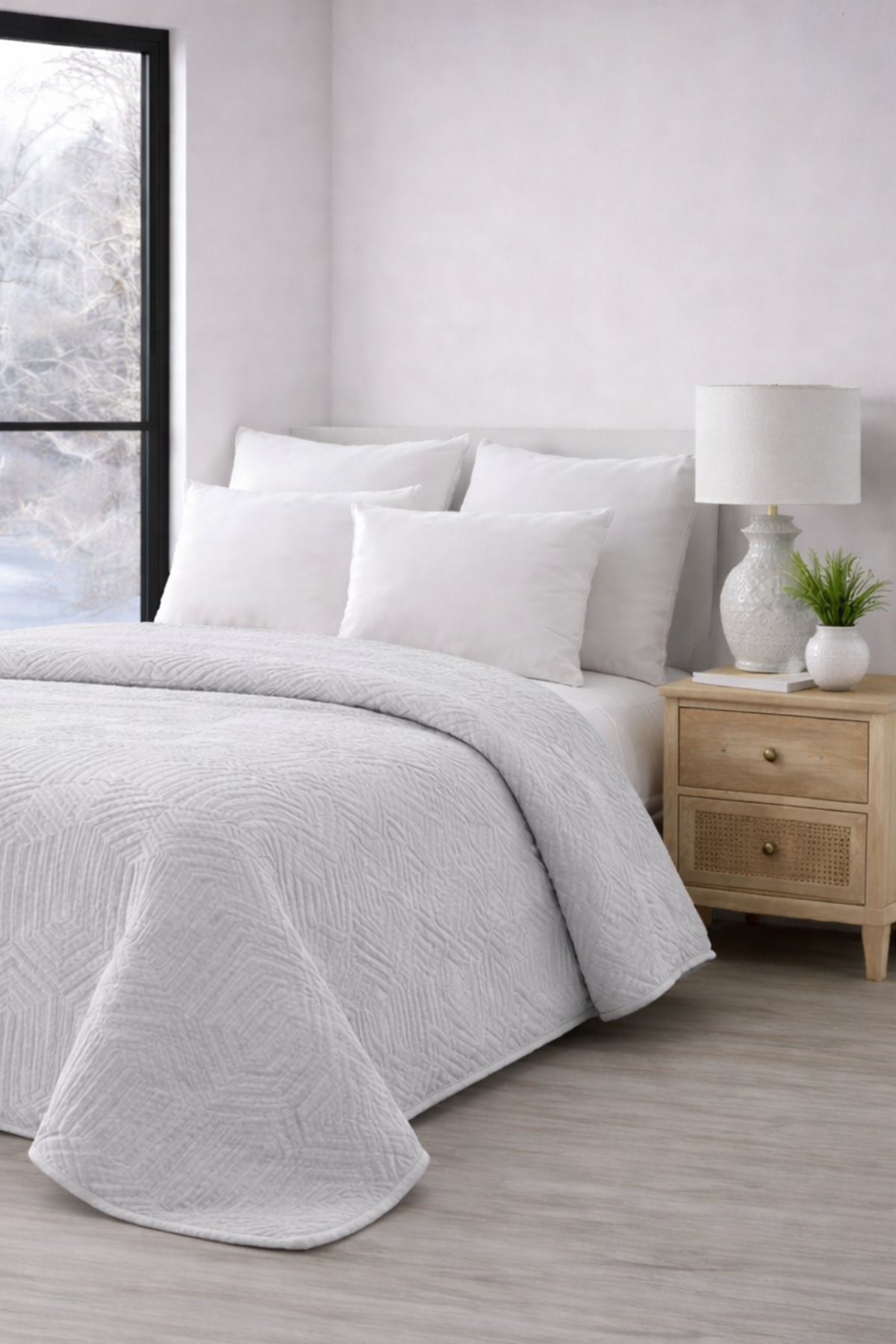 Özdilek Prestige Çift Kişilik Kabartma Desenli Battaniye - GRİ