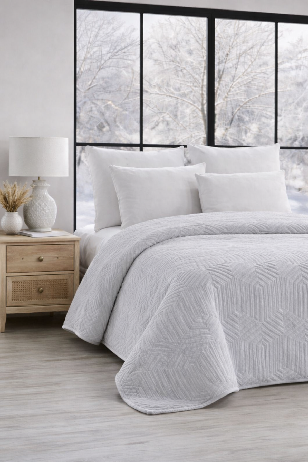 Özdilek Prestige Çift Kişilik Kabartma Desenli Battaniye - GRİ