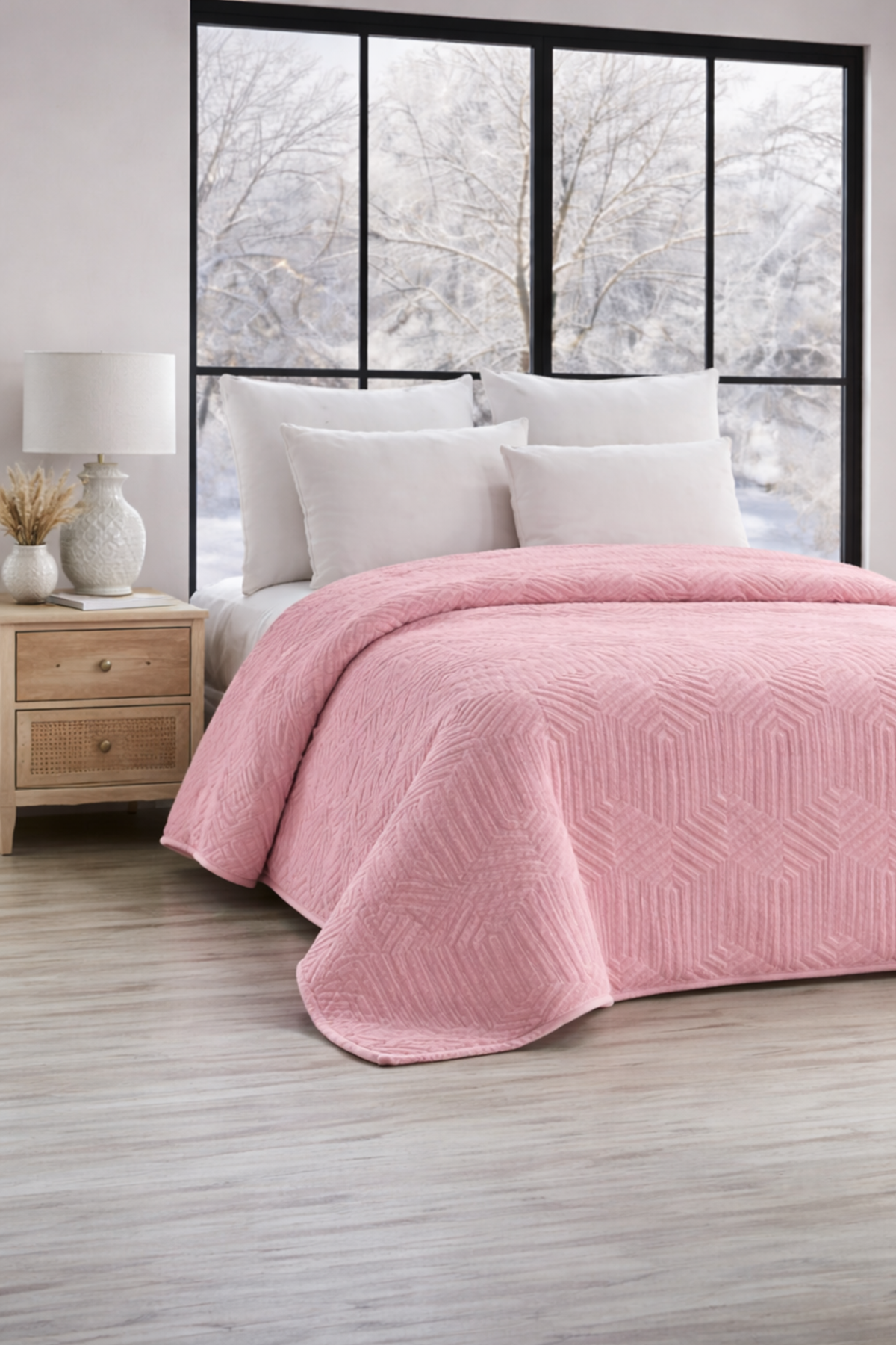 Özdilek Prestige Çift Kişilik Kabartma Desenli Battaniye - MENEKŞE