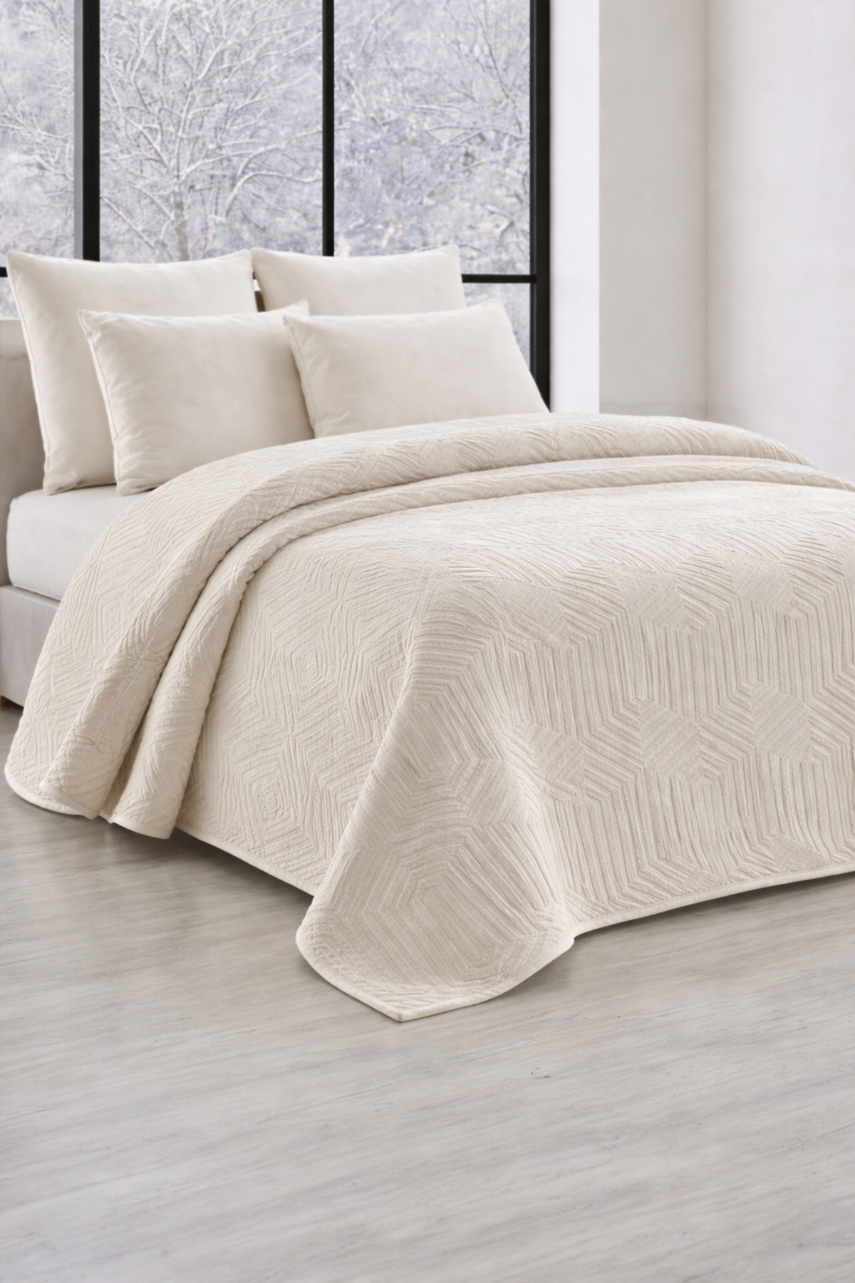 Özdilek Prestige Çift Kişilik Kabartma Desenli Battaniye - KEMİK