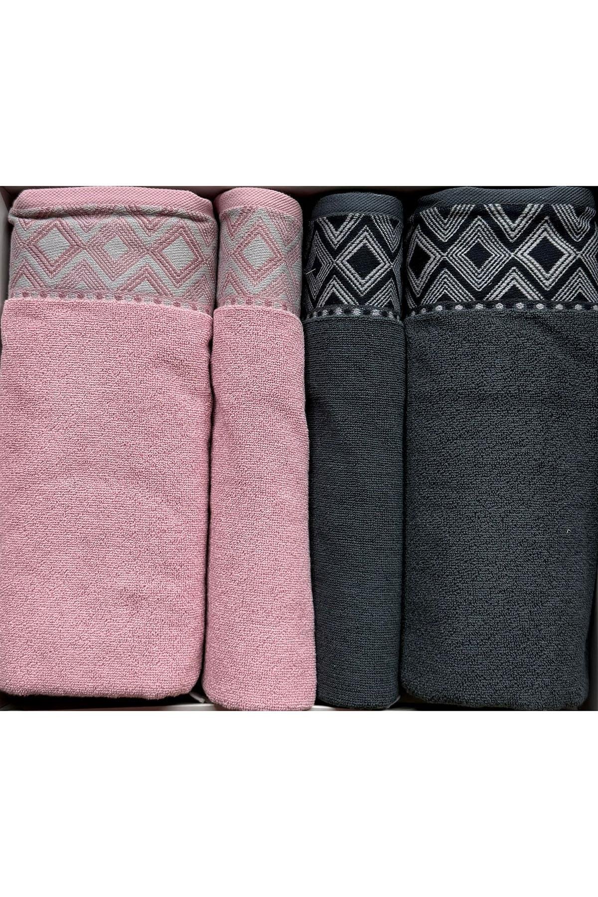 Özdilek Snazzy Best Set (Hamam Takımı) Antrasit-Pembe