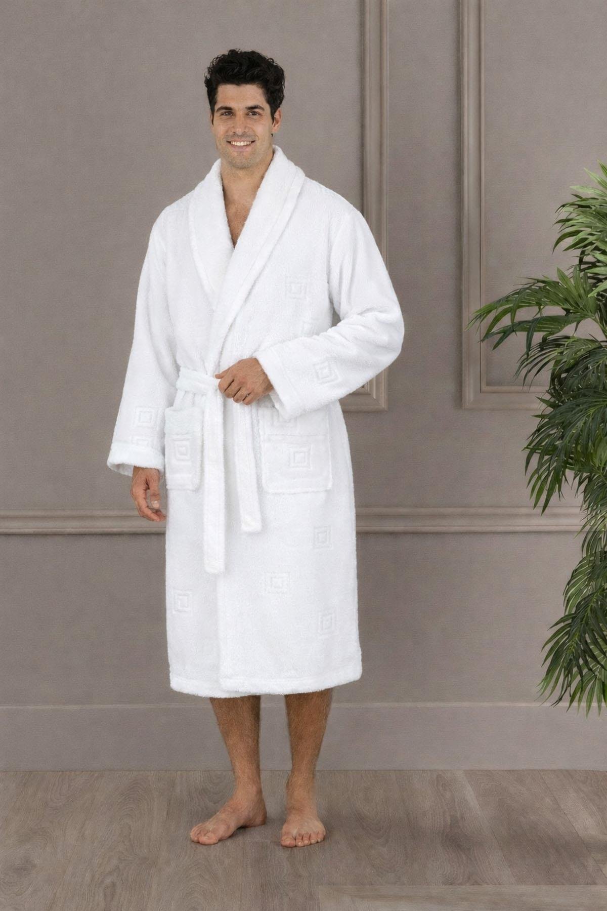 Özdilek Vega Aile Bornoz Seti Beyaz-Pembe