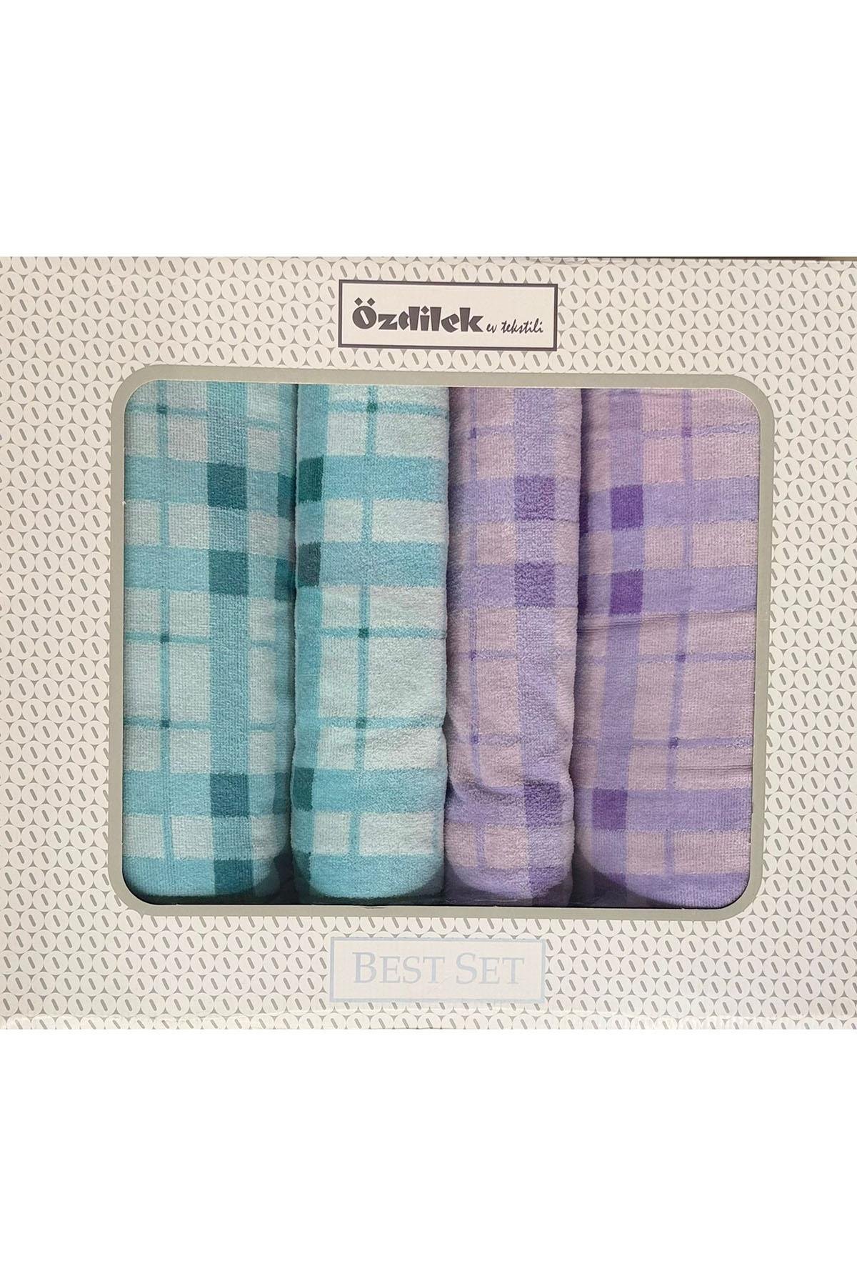 Özdilek Weave Best Set (Hamam Takımı) Yeşil-Lila