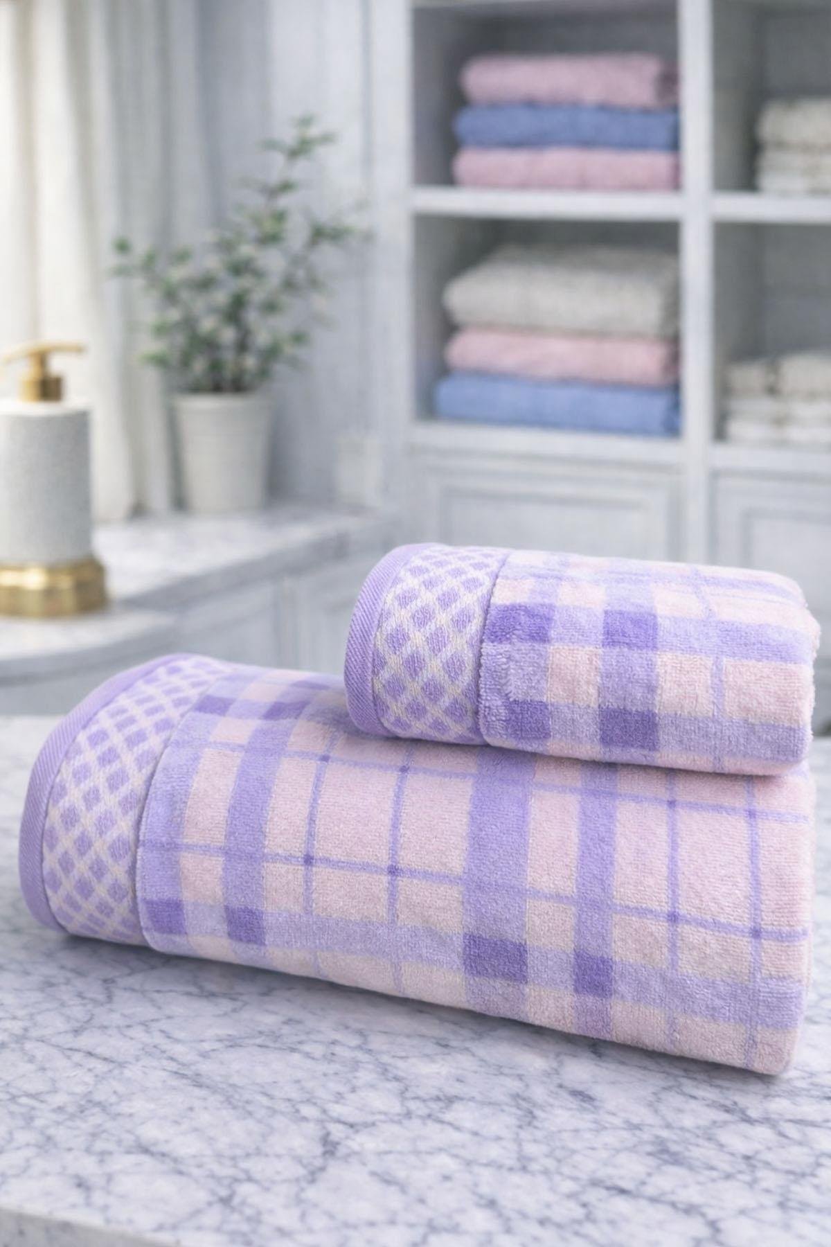 Özdilek Weave Best Set (Hamam Takımı) Yeşil-Lila