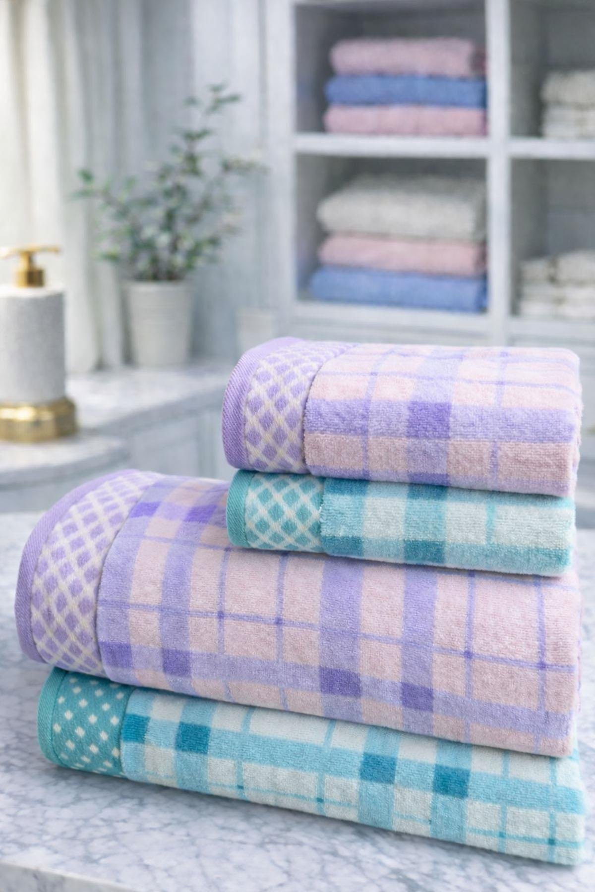 Özdilek Weave Best Set (Hamam Takımı) Yeşil-Lila