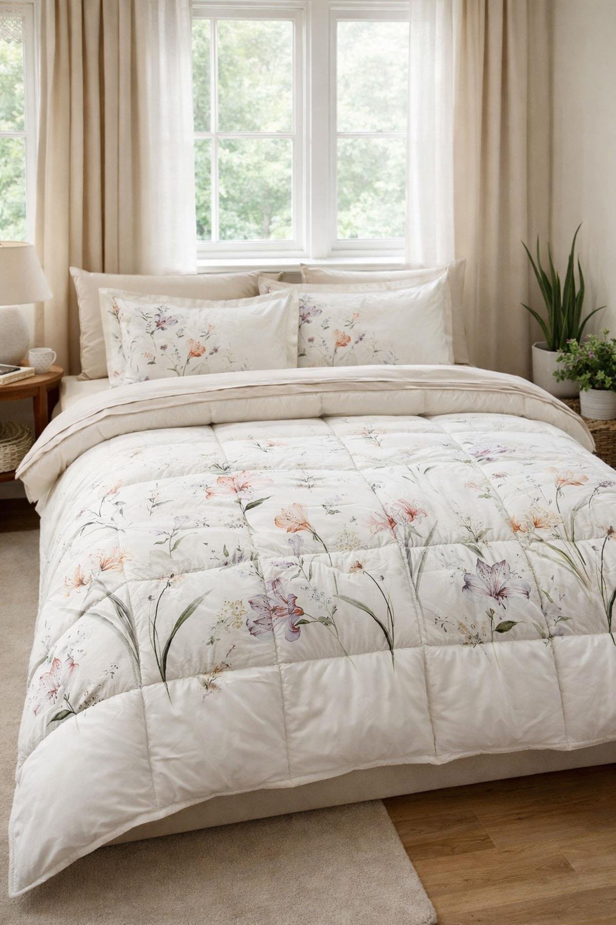 Özdilek White Lily Çift Kişilik Uyku Seti - LİLA