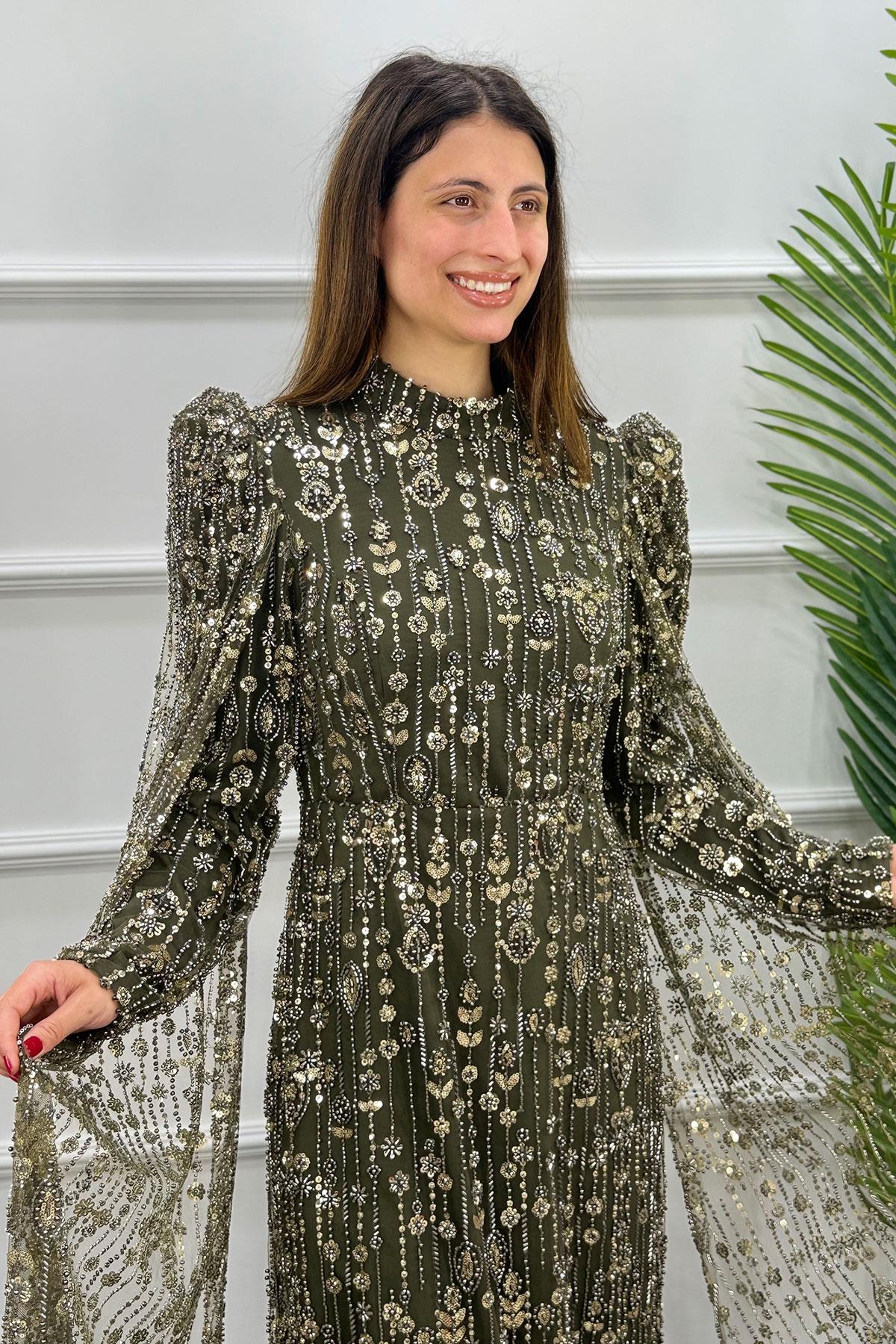 Salkım Tesettür Abiye - HAKİ