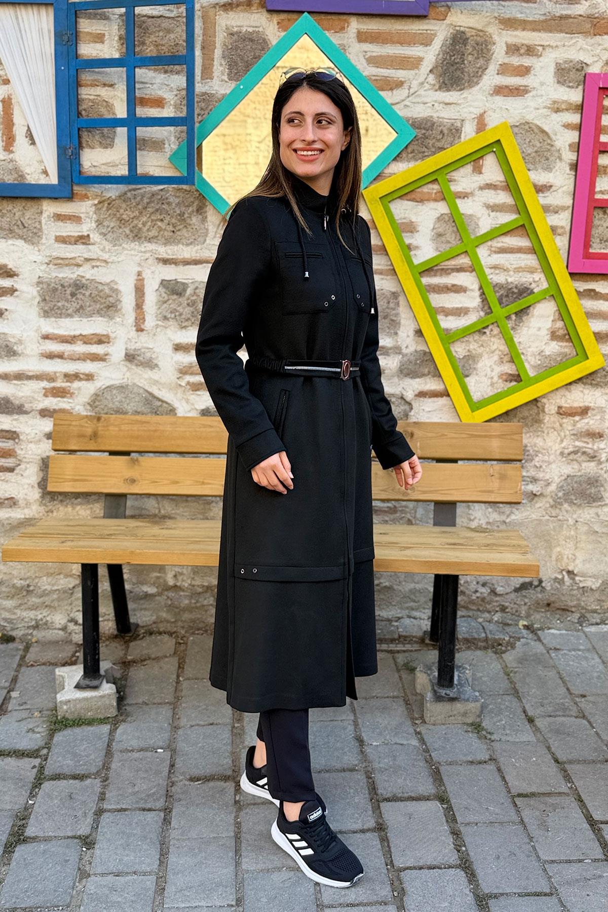 Trip Kaşe Kaban - SİYAH