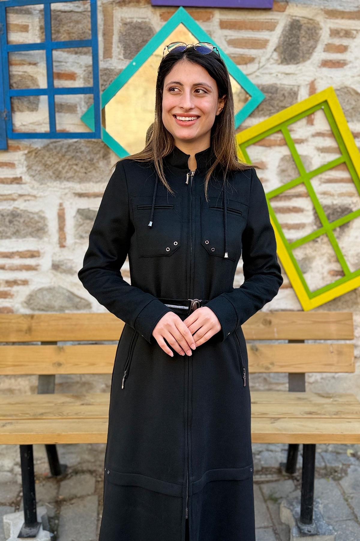 Trip Kaşe Kaban - SİYAH