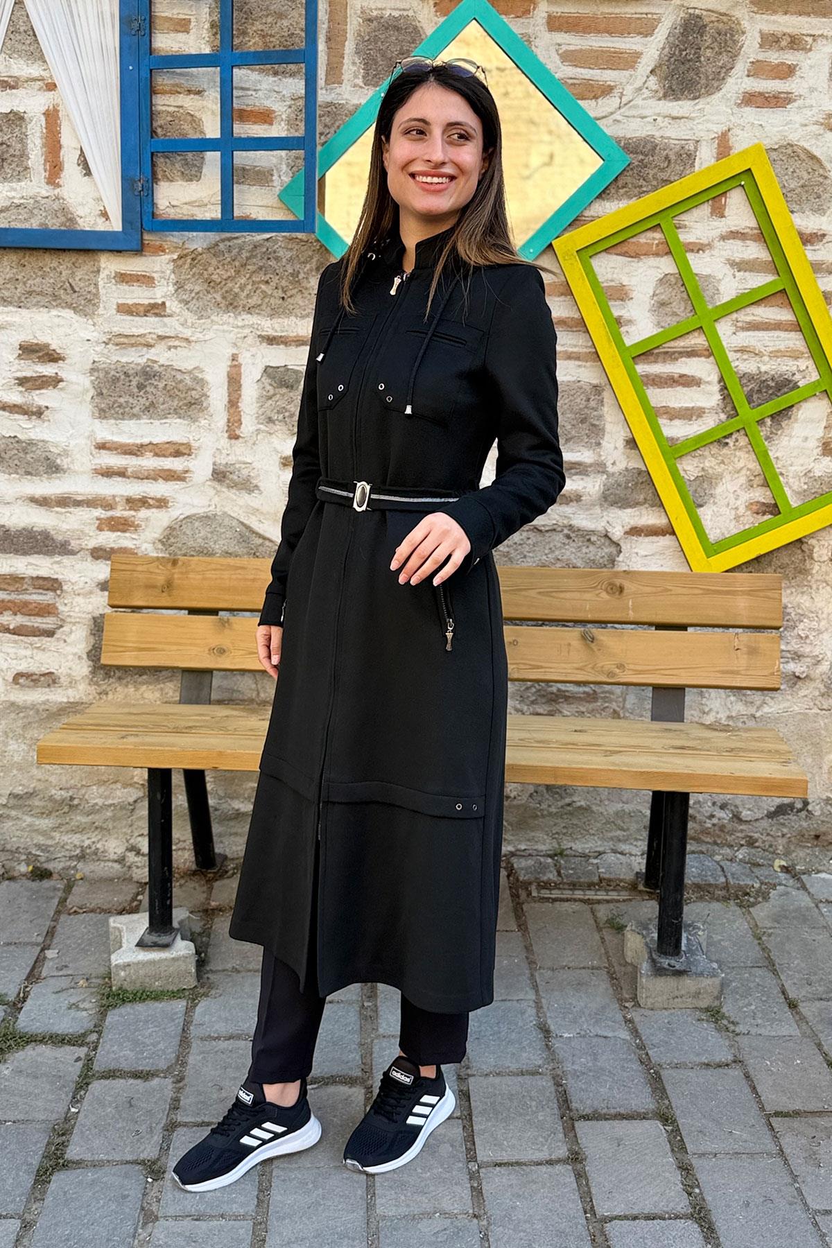 Trip Kaşe Kaban - SİYAH