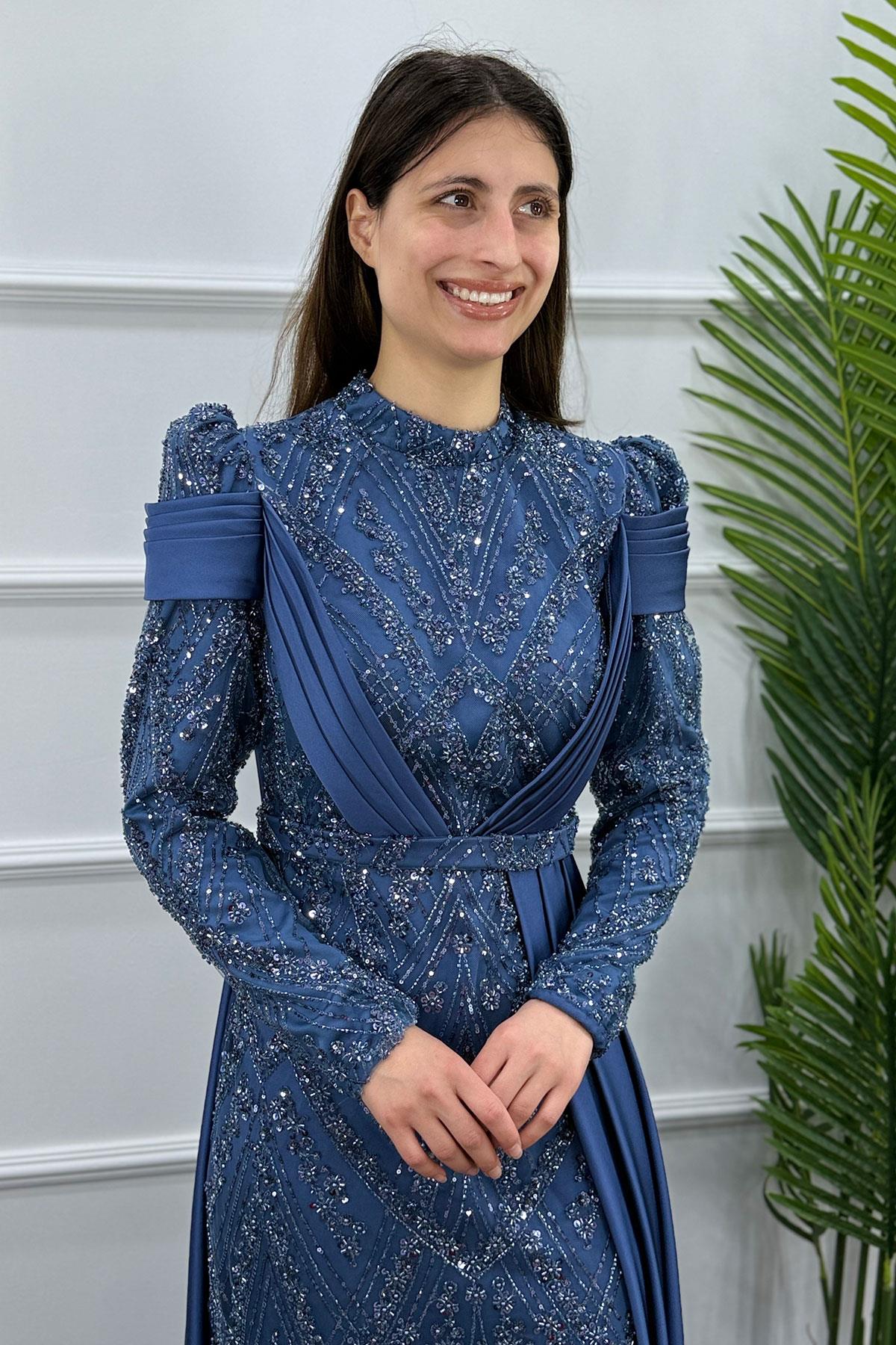 Zamia Tesettür Abiye - İNDİGO