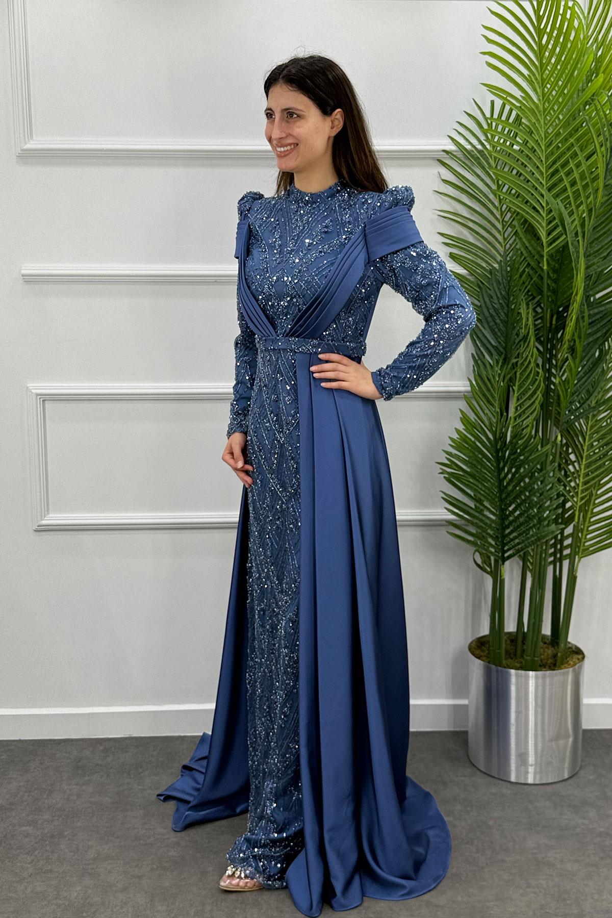 Zamia Tesettür Abiye - İNDİGO