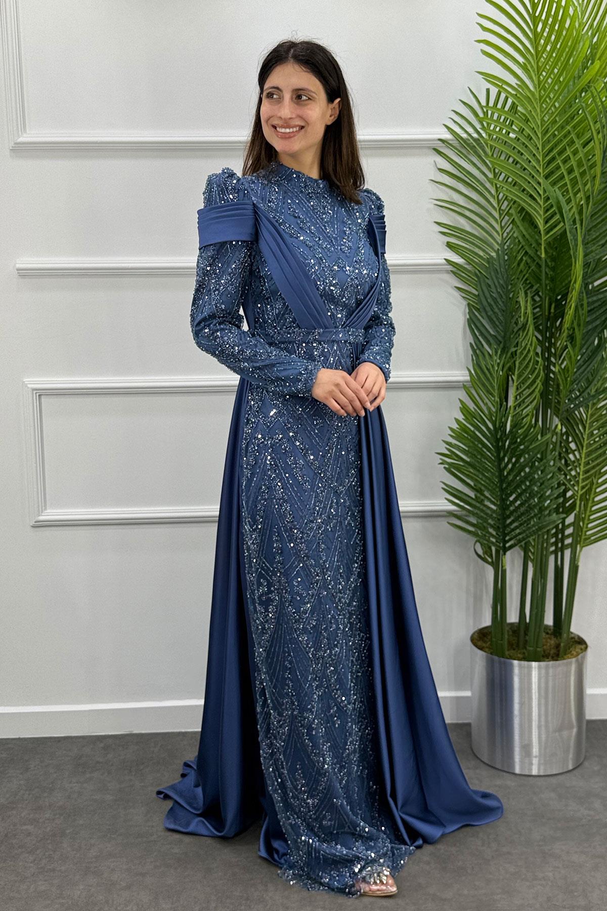 Zamia Tesettür Abiye - İNDİGO