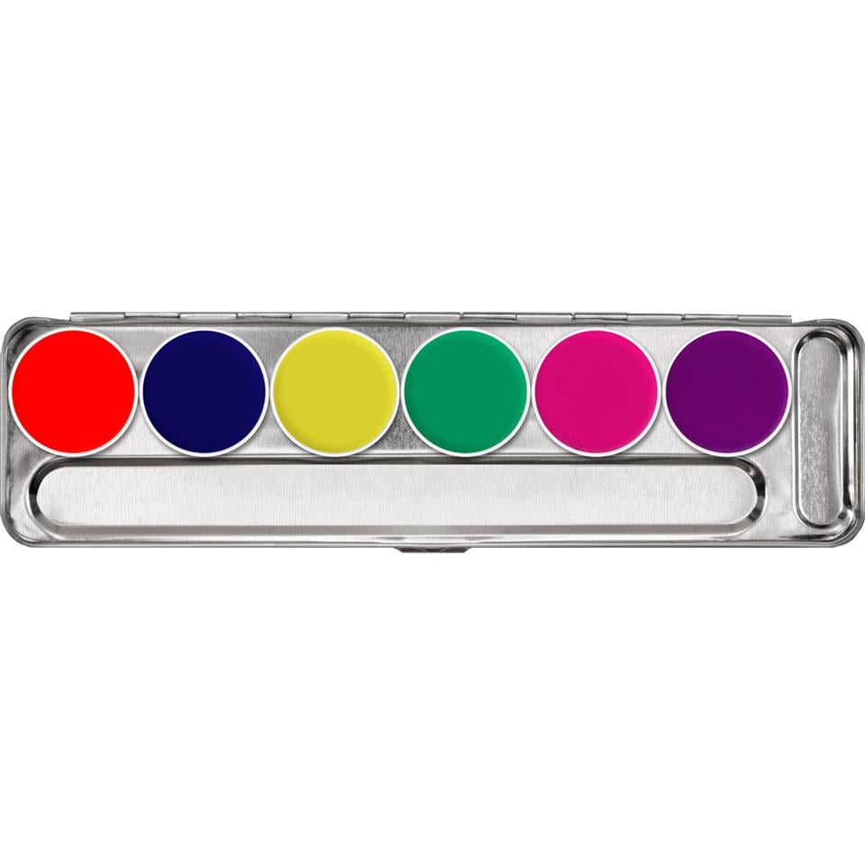 Kryolan UV-Dayglow Effect Color Palette 6 Colors - 02177
