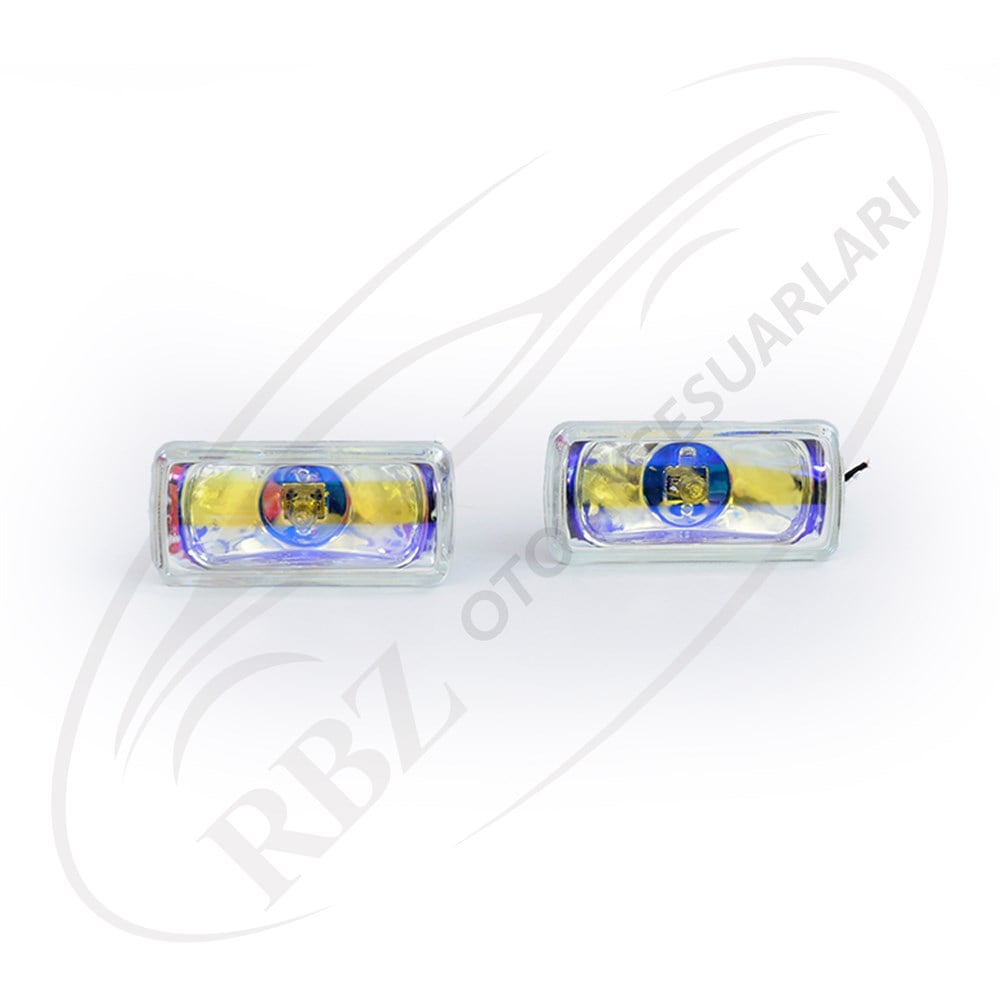  SIS LAMBASI 12 CM X 5 CM DIKDORTGEN H3 AMPULLU 2 LI RAINBOW