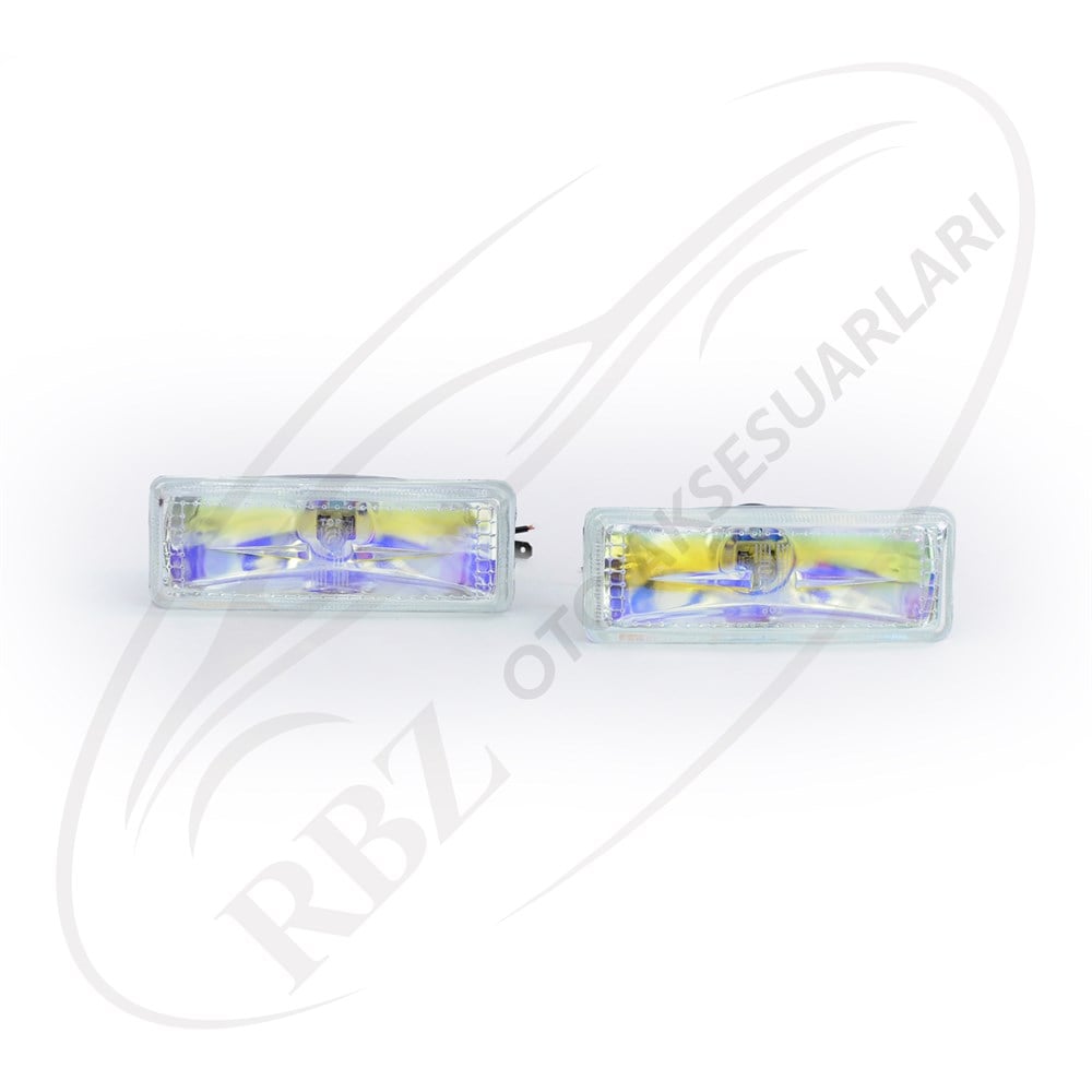SIS LAMBASI 13 CM X 4.5 CM DIKDORTGEN H3 AMPULLU 2 LI RAINBOW 