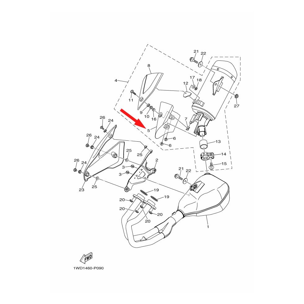 YAMAHA YZF-R25 / MT-25 2015-24 EGZOZ SUSTURUCU KAPAĞI