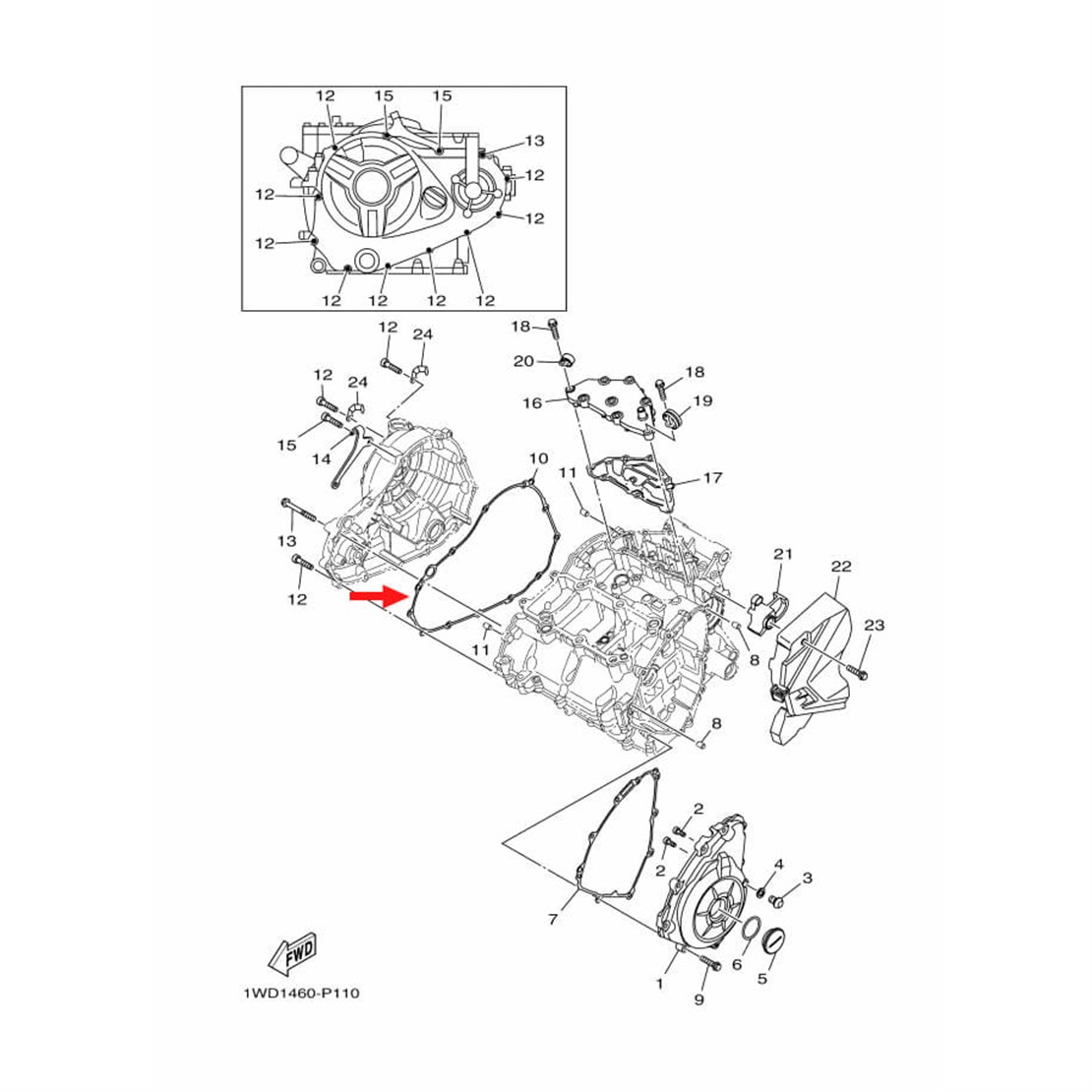 YAMAHA YZF-R25 / MT-25 KRANK KAPAK CONTASI