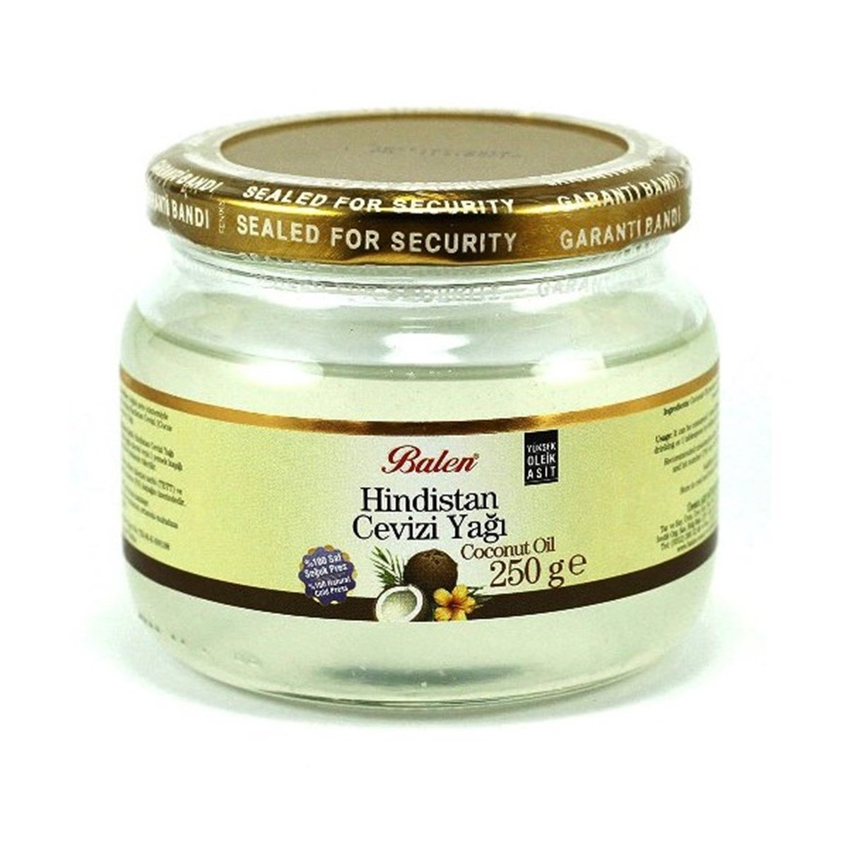 Balen Soğuk Pres Katı Hindistan Cevizi Yağı 250 Gr