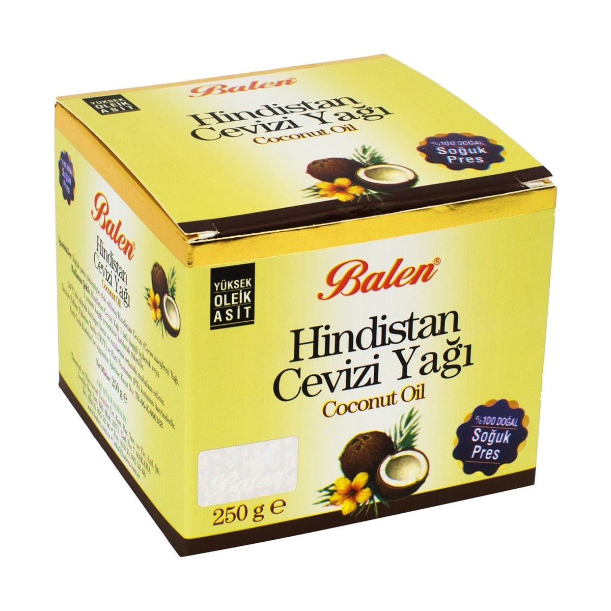 Balen Soğuk Pres Katı Hindistan Cevizi Yağı 250 gr
