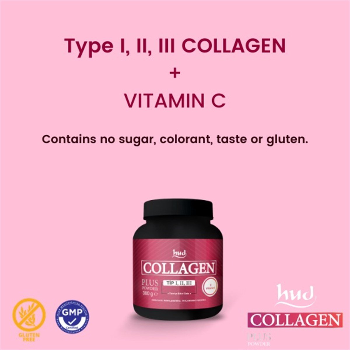 Hud Collagen Plus Powder Toz Kolajen Tip 1,2,3 300 gr
