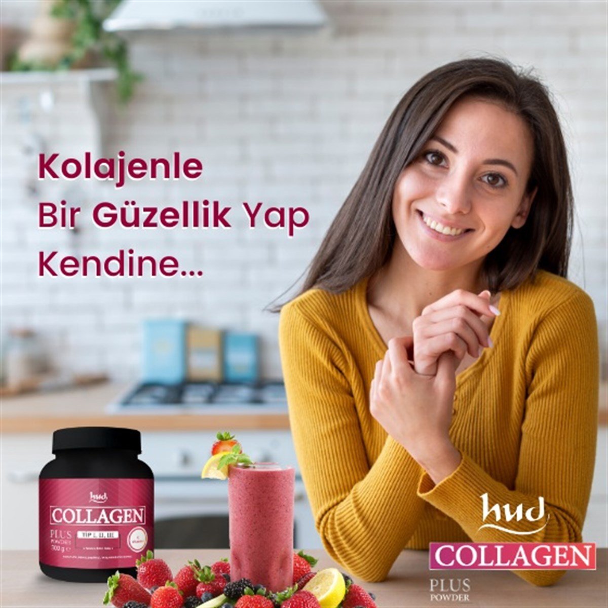 Hud Collagen Plus Powder Toz Kolajen Tip 1,2,3 300 gr