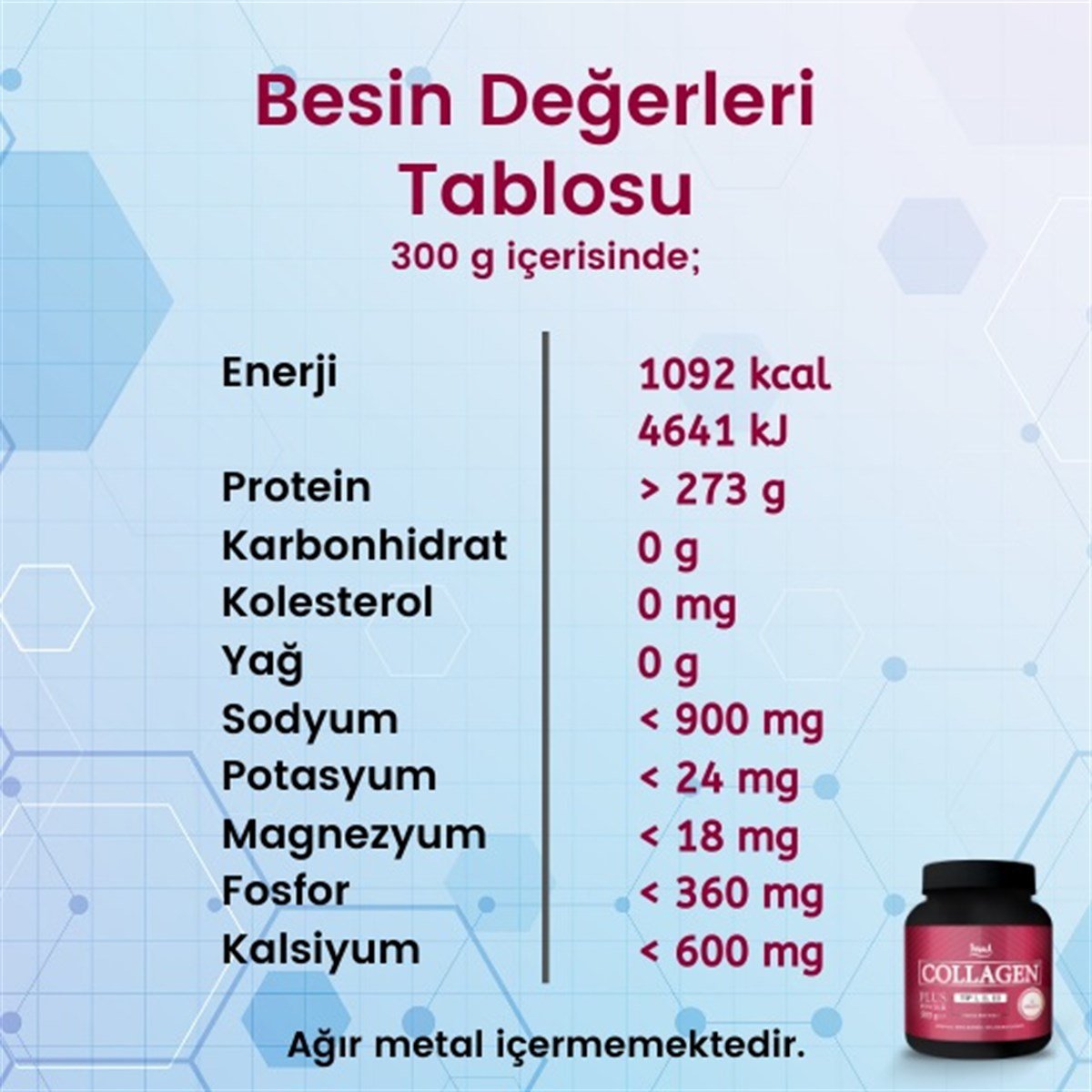 Hud Collagen Plus Powder Toz Kolajen Tip 1,2,3 300 gr