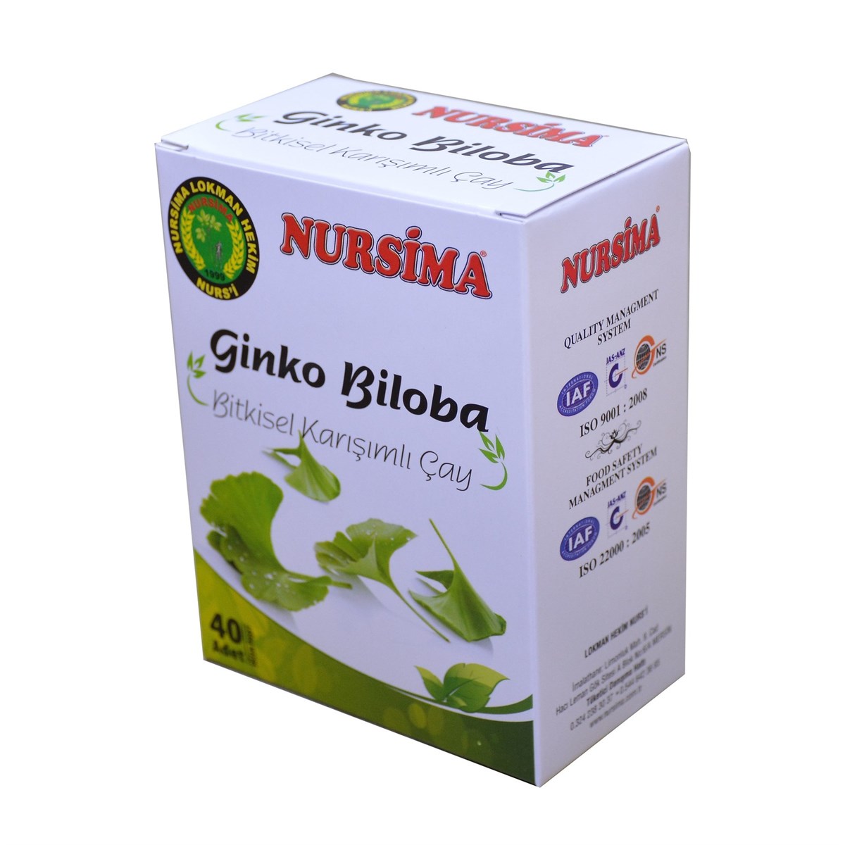 Nursima Ginkgo Bilobalı Bitkisel Karışımlı Çay 40 Adet