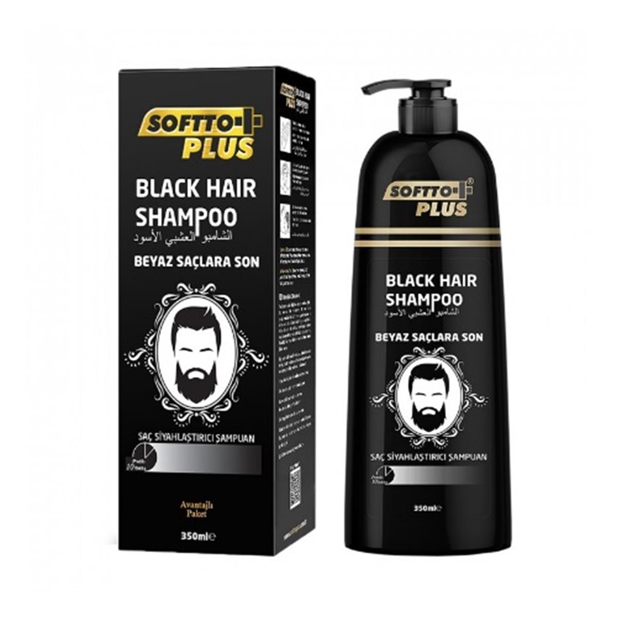 Softto Plus Black Hair Saç Siyahlaştırıcı Şampuan 350 ml
