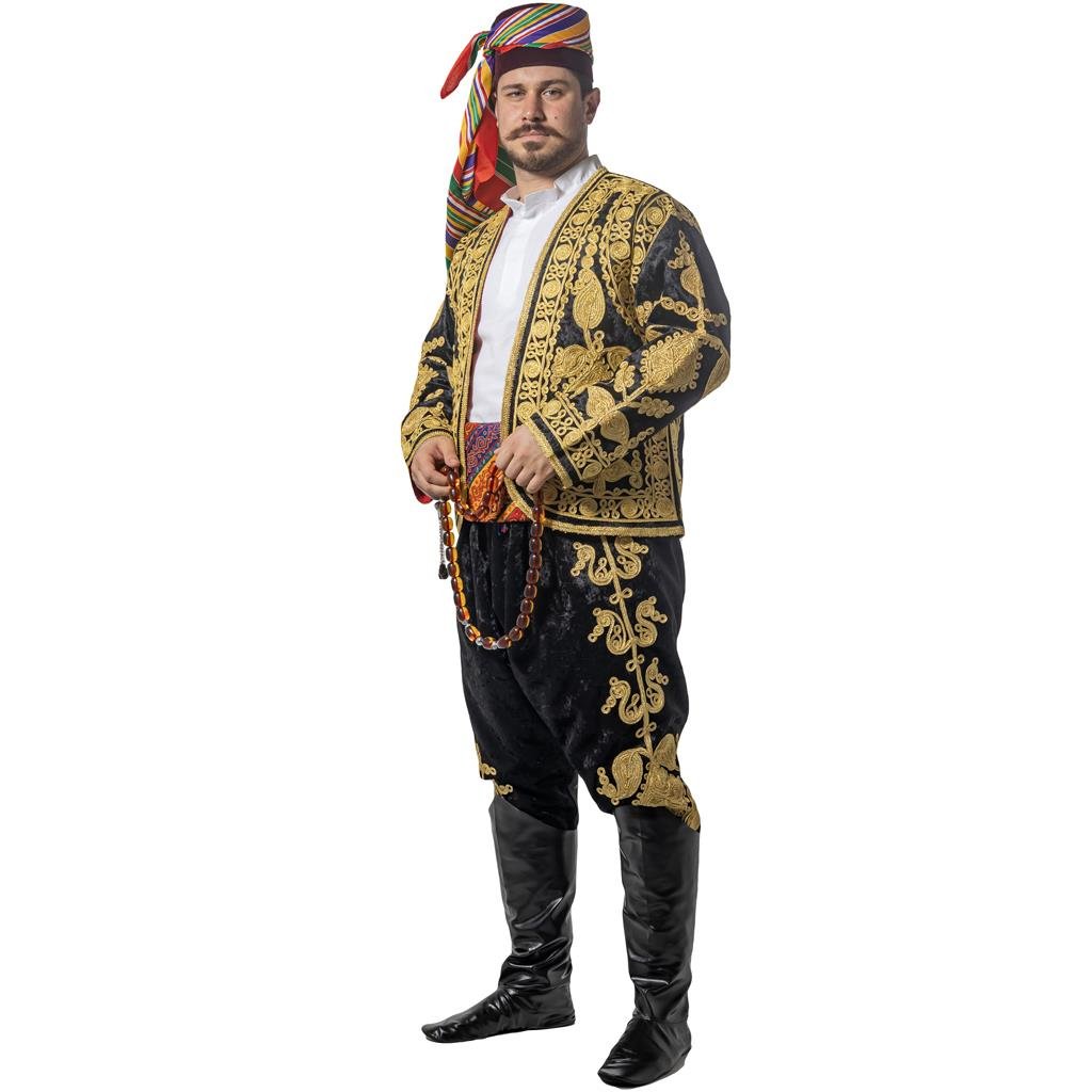 Ağa Kıyafeti Yetişkin Kostümü Lüks İşlemeli Erkek Kostümleri Ağa Kıyafeti Yetişkin Kostümü Lüks İşlemeli - KostümPartim®