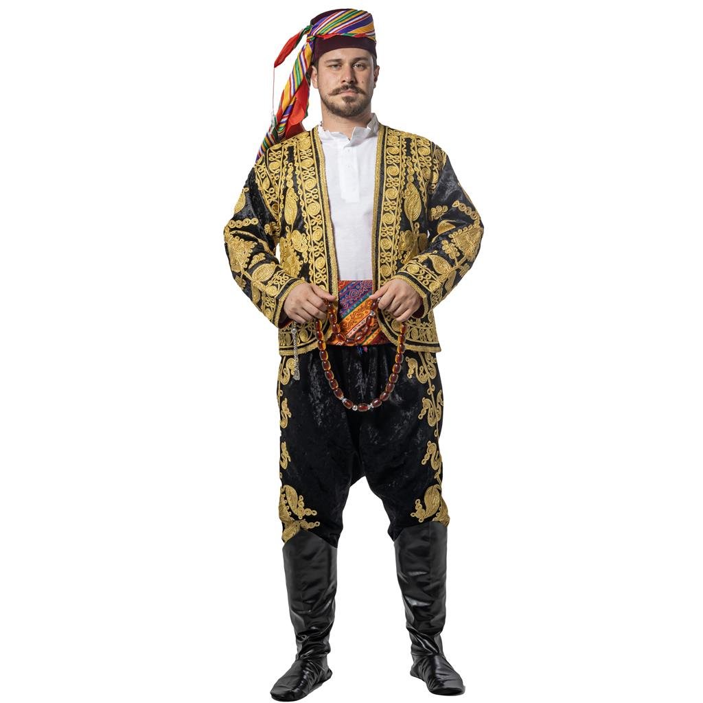 Ağa Kıyafeti Yetişkin Kostümü Lüks İşlemeli Erkek Kostümleri Ağa Kıyafeti Yetişkin Kostümü Lüks İşlemeli - KostümPartim®
