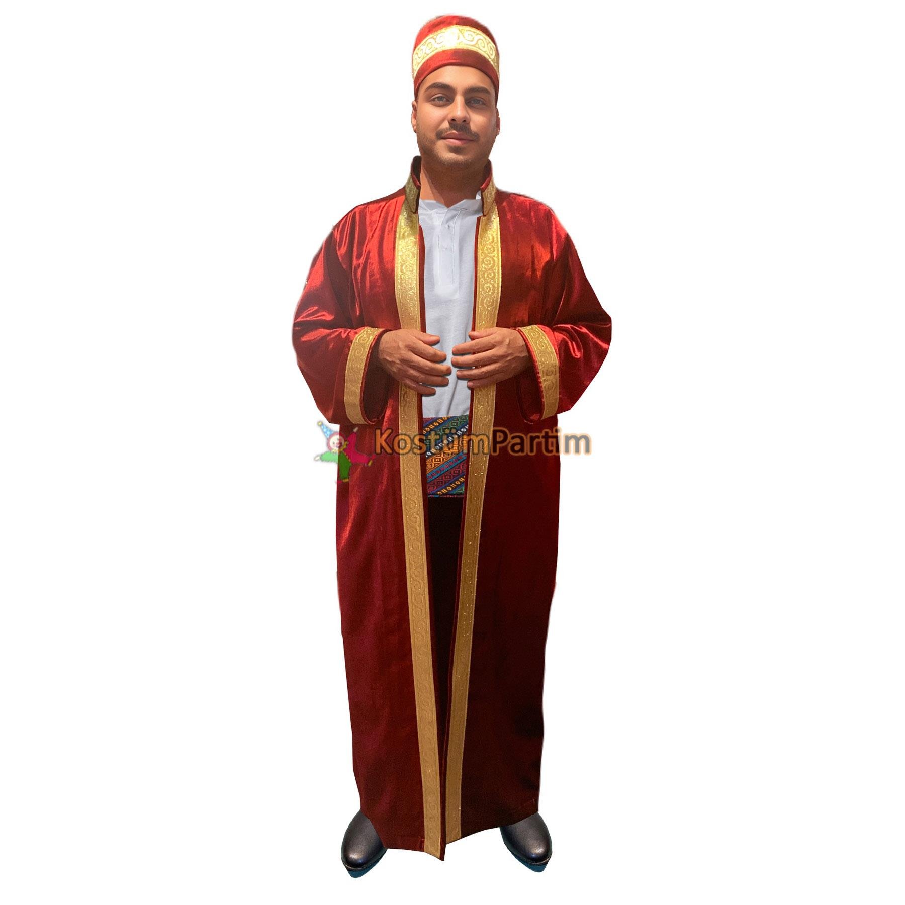 Ahi Baba Kıyafeti Ahi Evran Kostümü Yetişkin Erkek Osmanlı Kostümleri Ahi Baba Kıyafeti Kırmızı Yetişkin Erkek Ahi Evran Kostümü - KostümPartim®