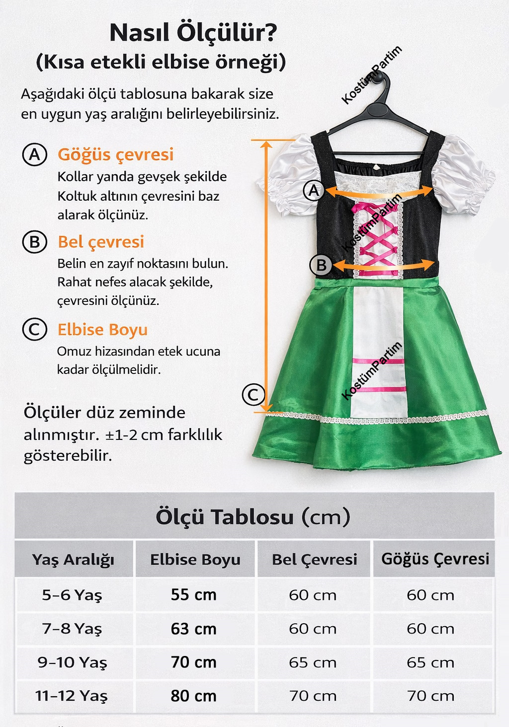 Almanya Kıyafeti Kız Çocuk Kostümü Ülke Kostümleri Alman Kıyafeti Kız Çocuk Kostümü - KostümPartim®