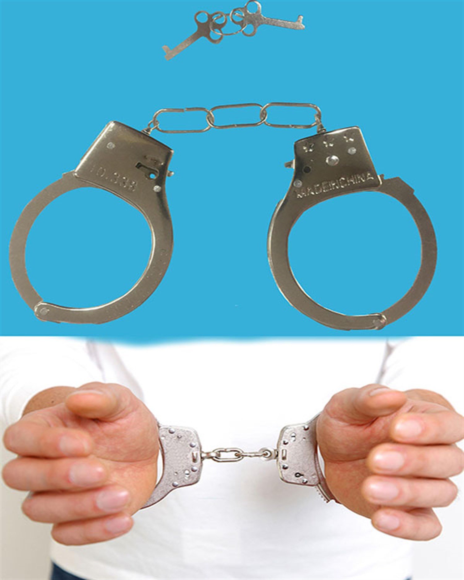 Anahtarlı Oyuncak Metal Kelepçe Polis KelepçesiAksesuar SetleriKostümPartim ★ Metal Polis Mahkum Kelepçesi / Kostüm Aksesuarları