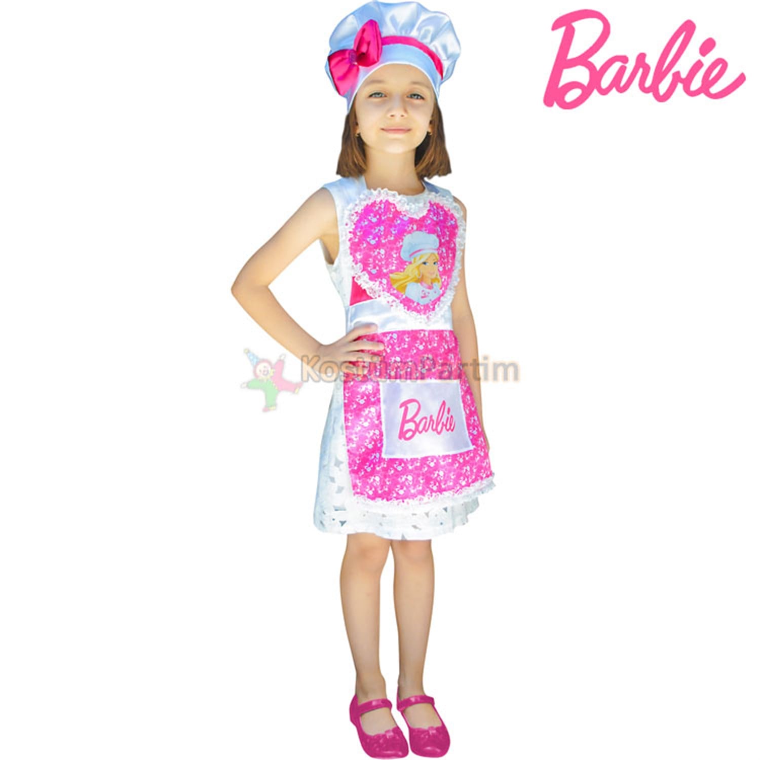 Barbie Aşçı Kostümü Kız Çocuk KıyafetiMeslek Kostümleri
