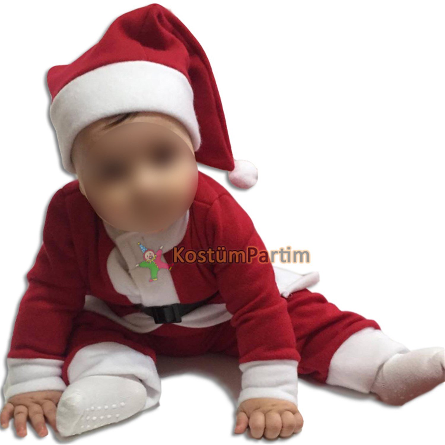 Bebek Noel Baba Kostümü 1Yaş - 2Yaş - 3Yaş Kıyafeti PolarYılbaşı Bebek Noel Baba Kostümü