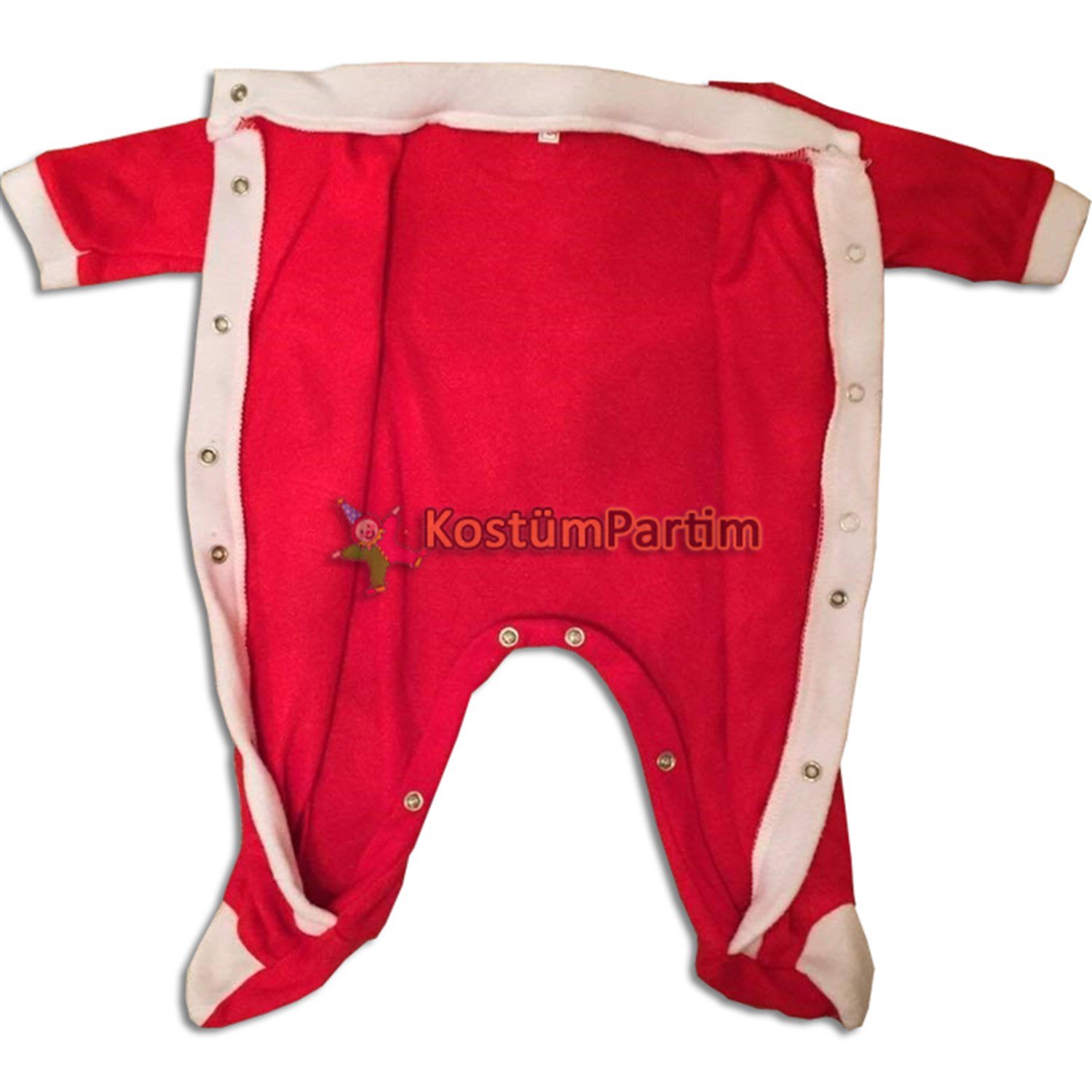 Bebekler için Noel Baba Tulumu 3 Aylık - 6 Aylık - 9 AylıkYılbaşı Bebek Noel Baba Kostümü