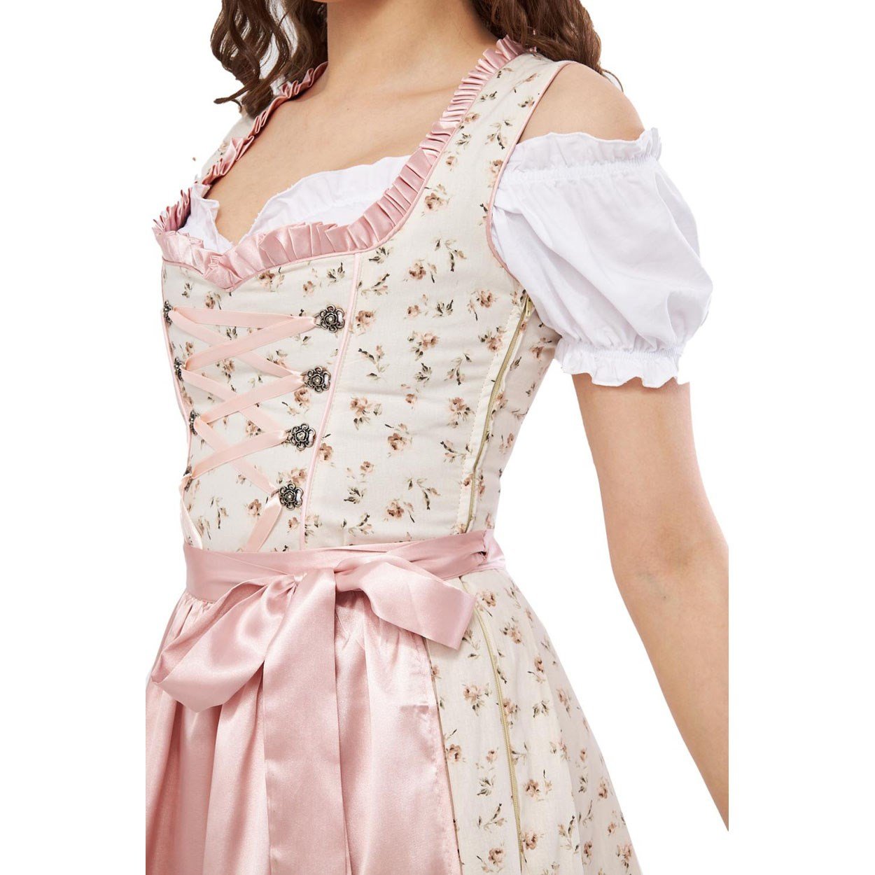Çiçek Desenli Krem Pembe Pamuk Dirndl Elbise 3 Parçalı Kadın Bavyera Oktoberfest Kıyafeti 439 Kadın Elbiseleri KostümPartim® | Çiçek Desenli Krem Pembe Dirndl Elbise 439 | 3 Parçalı Kadın Bavyera Oktoberfest Kostümü
