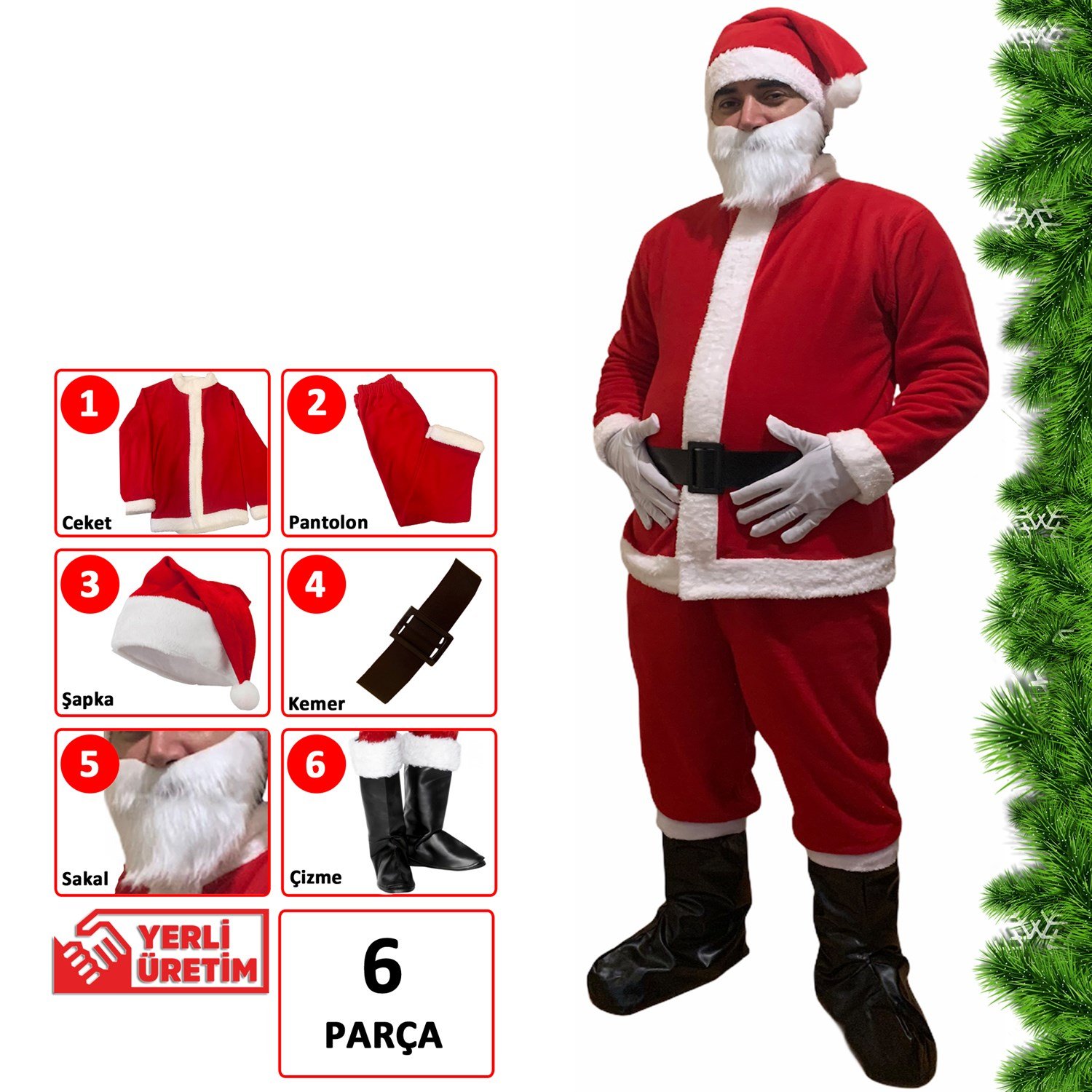Çizmeli Noel Baba Kıyafeti Polar Yetişkin Noel Baba Kostümleri KostümPartim ★ Çizmeli Noel Baba Kıyafeti Yetişkin Polar / Noel Baba Kostümleri