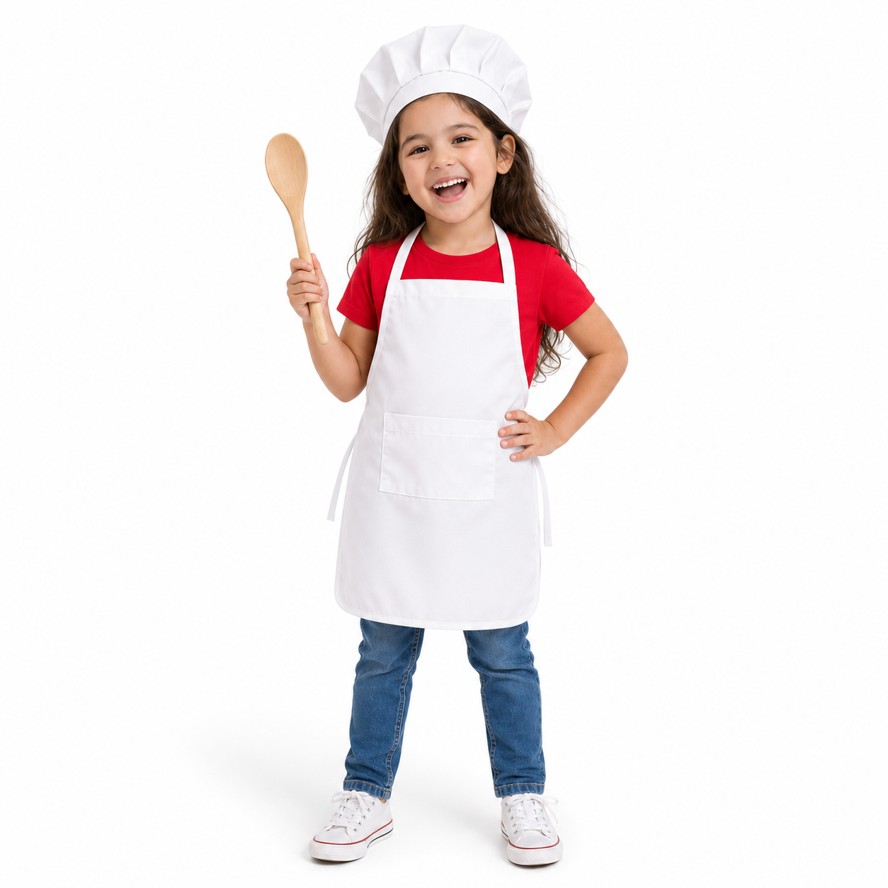 Çocuk Aşçı Önlüğü 5-8 Yaş Beyaz Aşçı Kostümü Meslek Kostümleri Aşçı Kıyafeti Erkek Çocuk - KostümPartim®