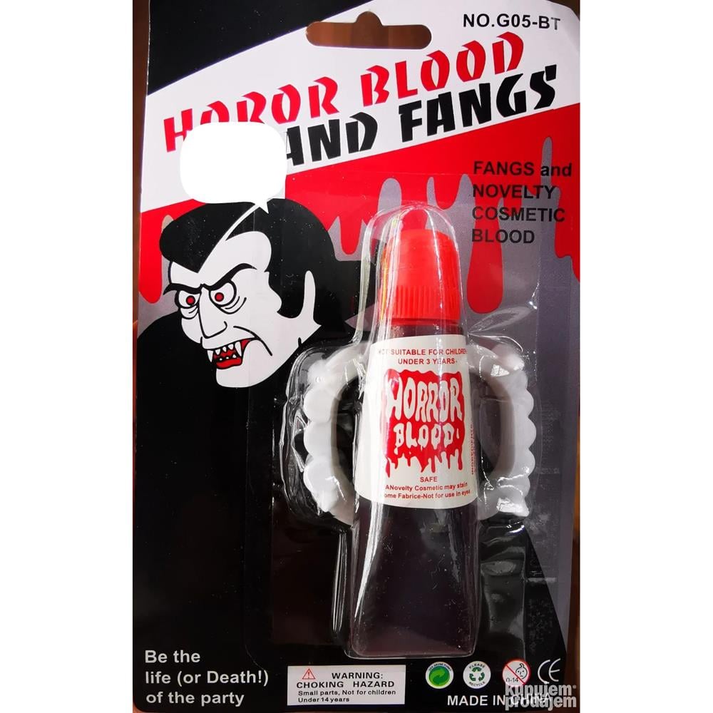Dracula Dişi ve Yapay Kan Seti Hallooween Aksesuarları Vampir Dişi ve Yapay Kan Seti - KostümPartim®