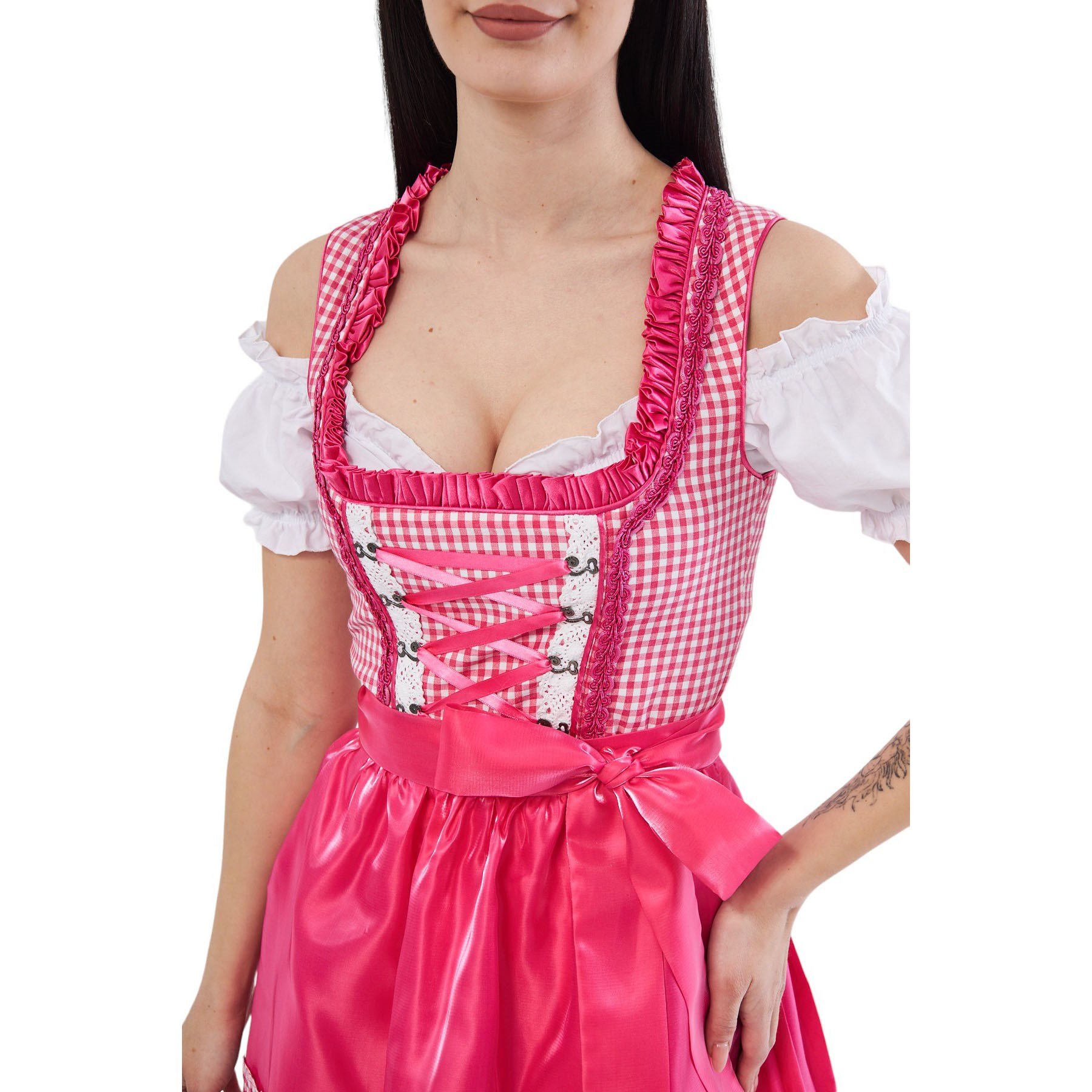 Ekose Şeker Pembe Dirndl Elbise Kadın Bavyera Oktoberfest Kıyafeti 011 Kadın Elbiseleri KostümPartim® | Ekose Şeker Pembe Dirndl Elbise 011 | Kadın Bavyera Oktoberfest Kostümü | Alman Trachten Kıyafeti