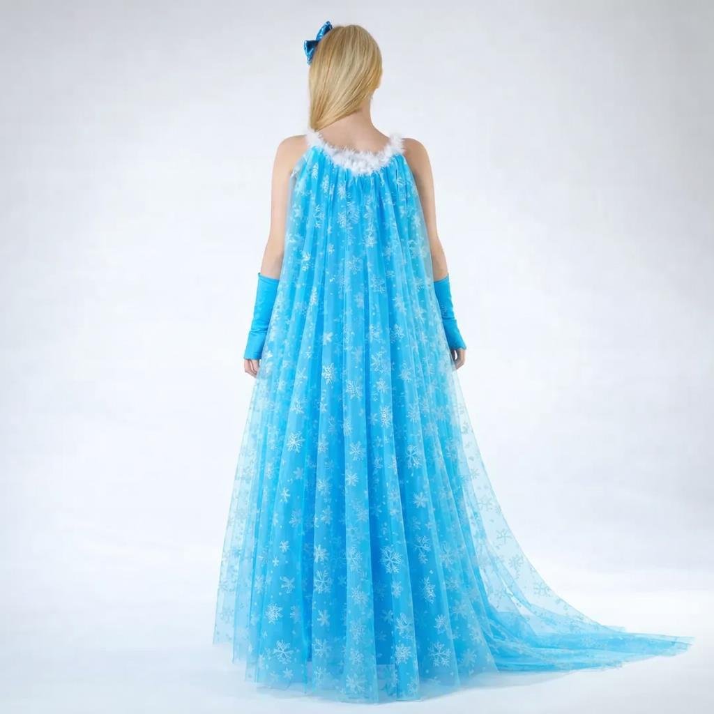 Frozen Elsa Kostümü Yetişkin Kadın Yetişkin Bayan Kostümleri KostümPartim® Elsa Tarzı Yetişkin Kadın Kostümü – Mavi Pelerinli Konsept Elbise