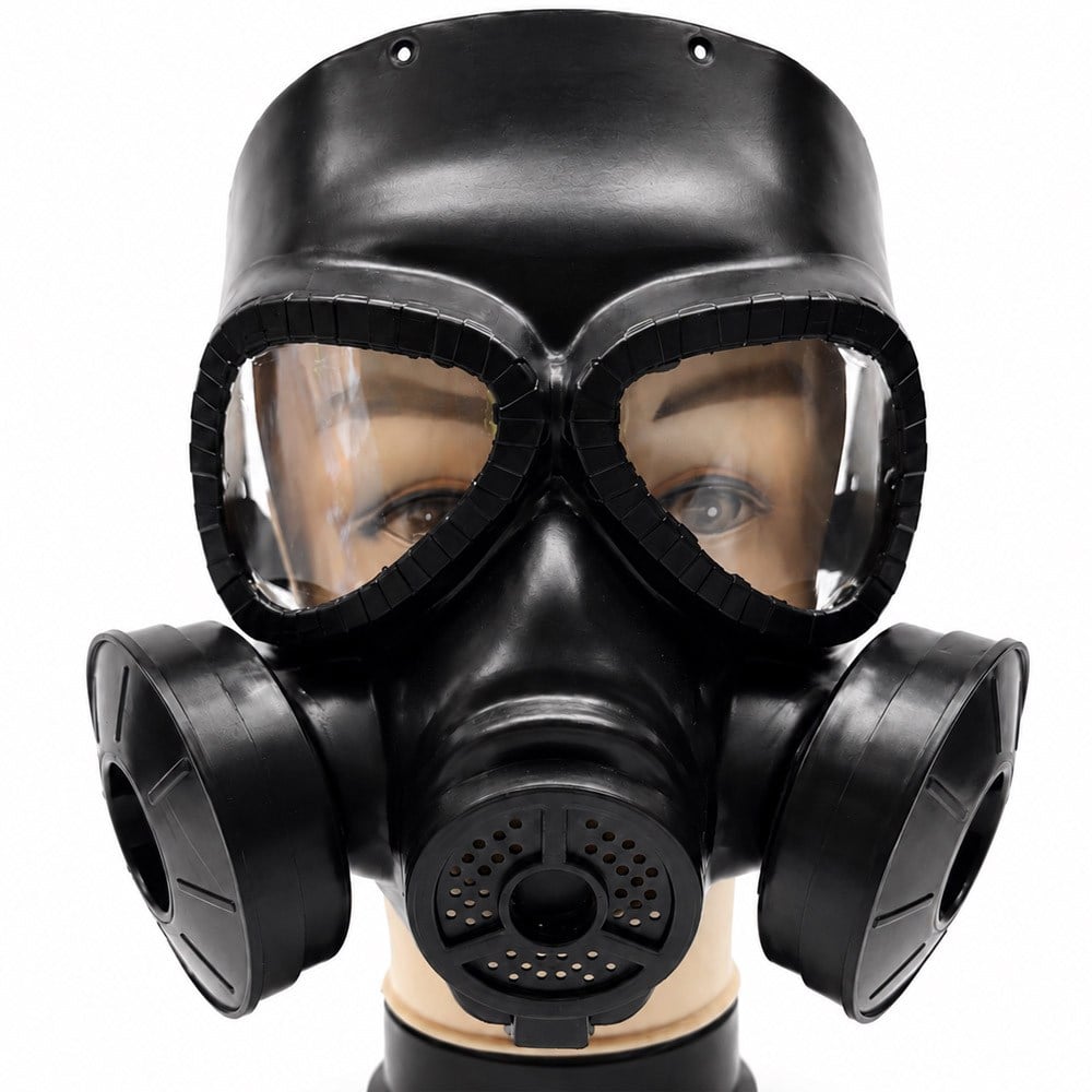 Gaz Maskesi Görünümlü Siyah Tam Yüz Kostüm Maskesi Çift Filtre Detaylı Maskeler KostümPartim® | Halloween Gaz Maskesi Görünümlü Siyah Tam Yüz Maske | Çift Filtre Detaylı Kostüm Aksesuarı