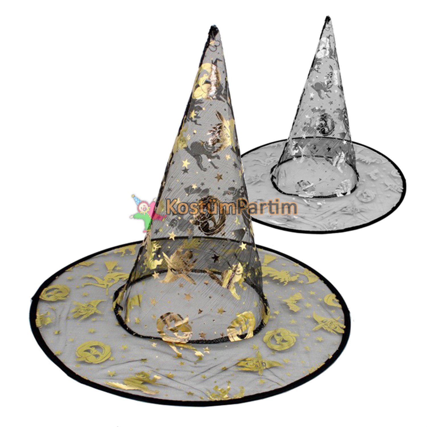 Halloween Desenli Cadı Şapkası Çift TaraflıŞapkalar