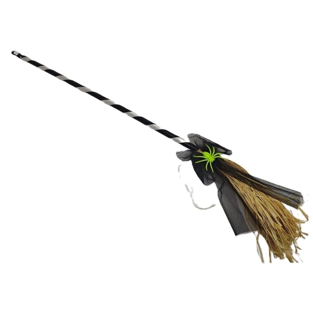 Halloween Doğal Rafya Cadı Süpürgesi 105 cm Hasır Görünümlü Asalar KostümPartim® | Halloween Doğal Rafya Cadı Süpürgesi 105 cm | Cadı Kostüm ve Dekorasyon Aksesuarı