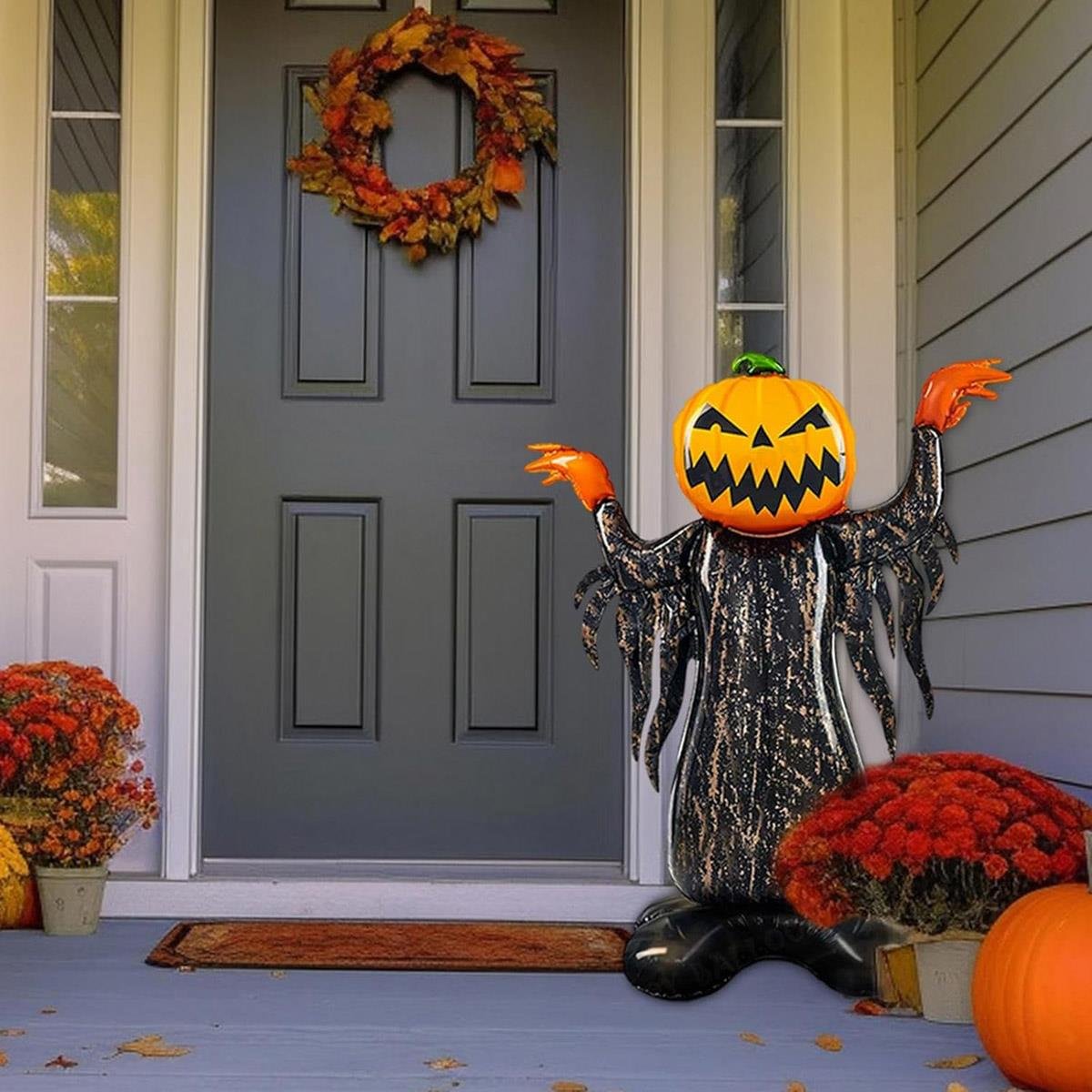 Halloween Folyo Balon Balkabağı Korkuluk 115x86cm Halloween Dekorasyon Halloween Folyo Balon Balkabağı Korkuluk 115x86cm - KostümPartim®