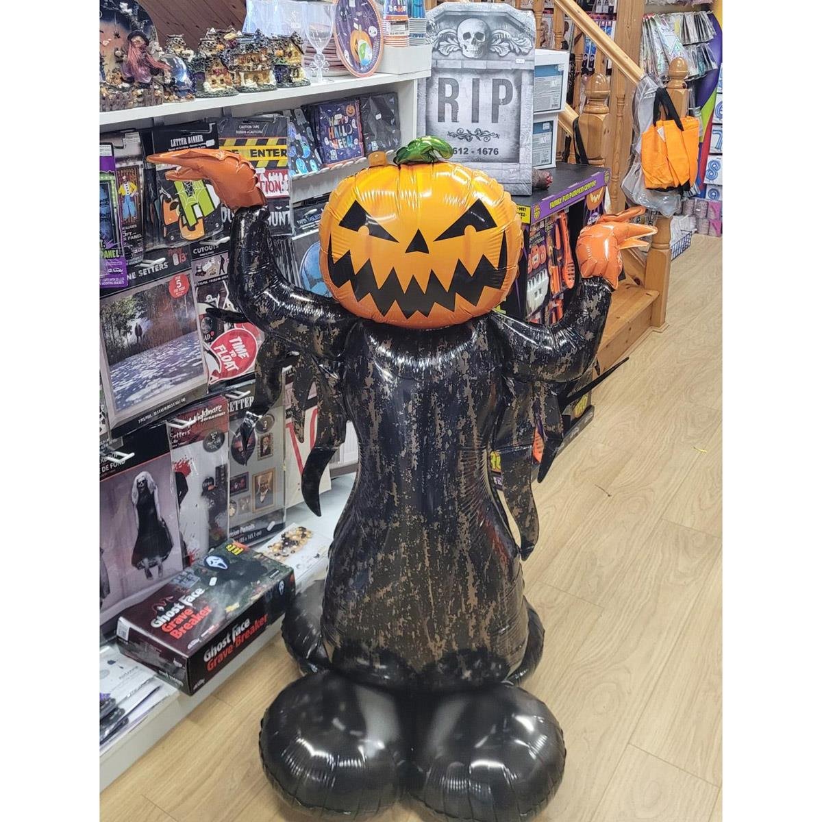 Halloween Folyo Balon Balkabağı Korkuluk 115x86cm Halloween Dekorasyon Halloween Folyo Balon Balkabağı Korkuluk 115x86cm - KostümPartim®