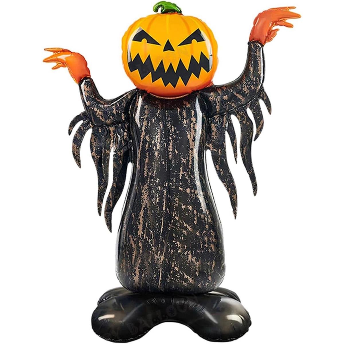 Halloween Folyo Balon Balkabağı Korkuluk 115x86cm Halloween Dekorasyon Halloween Folyo Balon Balkabağı Korkuluk 115x86cm - KostümPartim®