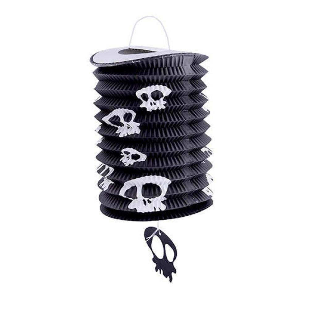 Halloween Kağıt Fener Asma Süs Siyah İskelet Halloween Dekorasyon Halloween Kağıt Fener Asma Süs İskelet - KostümPartim®